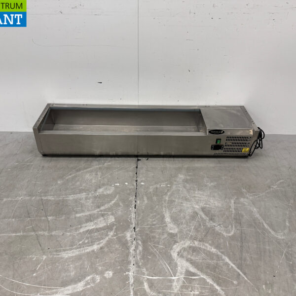 RVS Tefcold Saladière Opzet Koelvitrine 6 x 1/4 GN 140 cm 230V Horeca