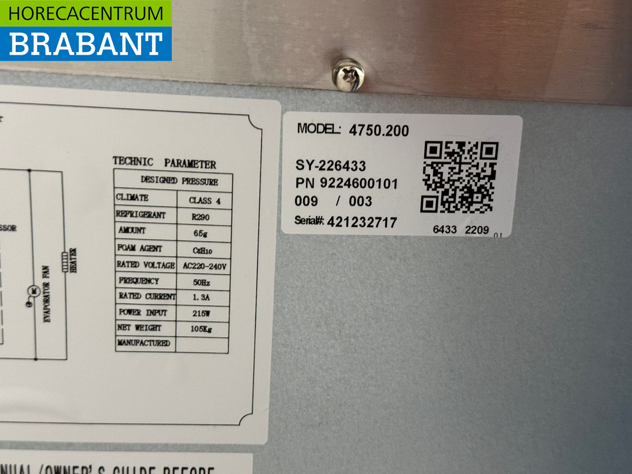 RVS Ecofrost Koelwerkbank 4 Laden 136 cm 230V Horeca - Afbeelding 6
