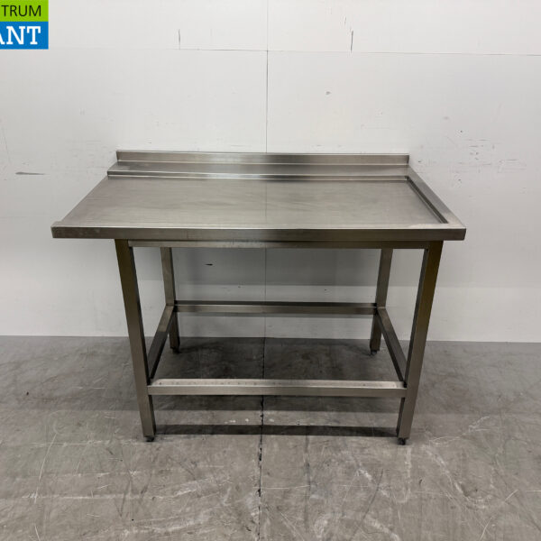 RVS Afvoertafel t.b.v. doorschuifvaatwasser 120 x 72,5 x 87,5 cm Horeca