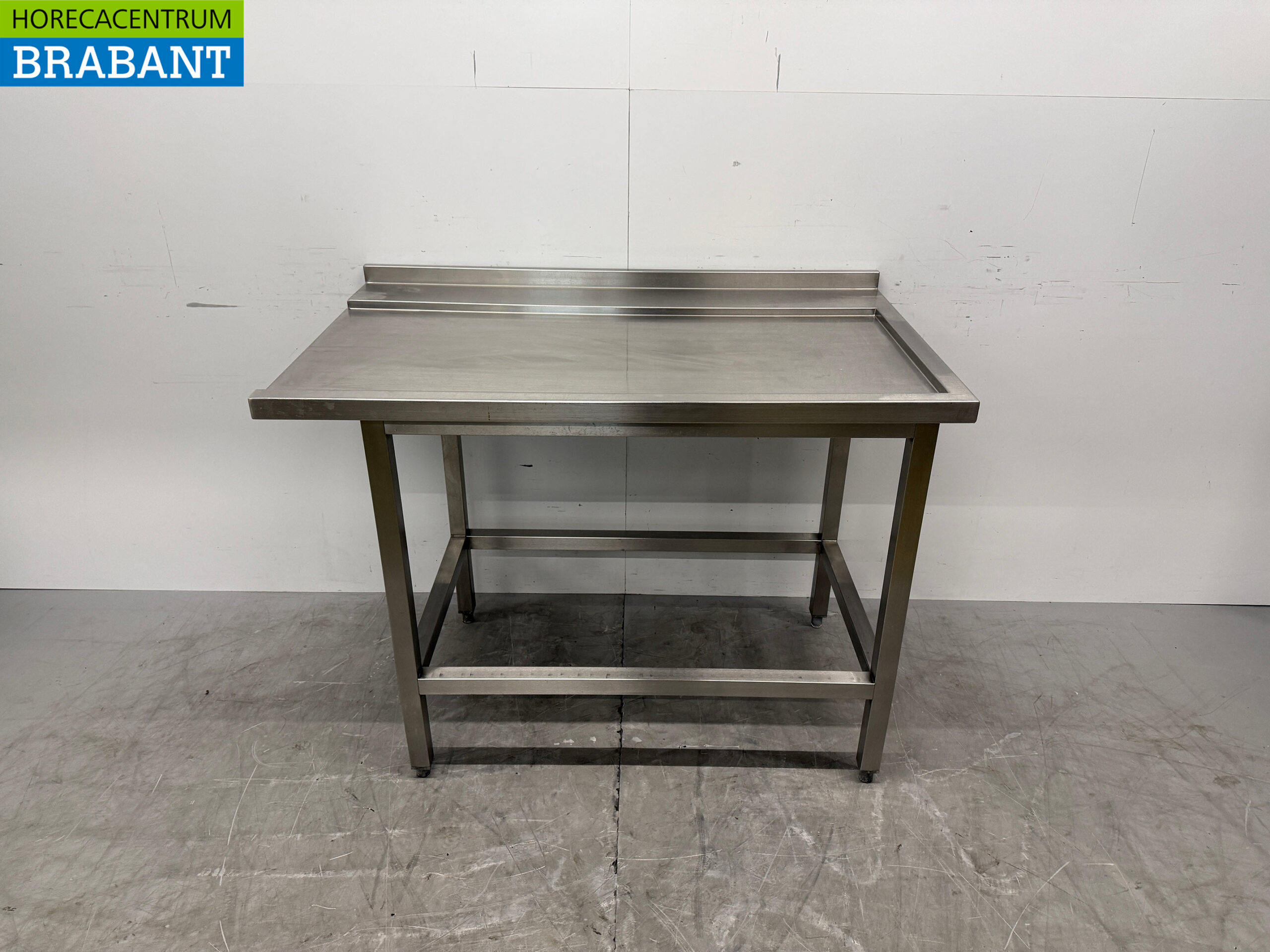RVS Afvoertafel t.b.v. doorschuifvaatwasser 120 x 72,5 x 87,5 cm Horeca