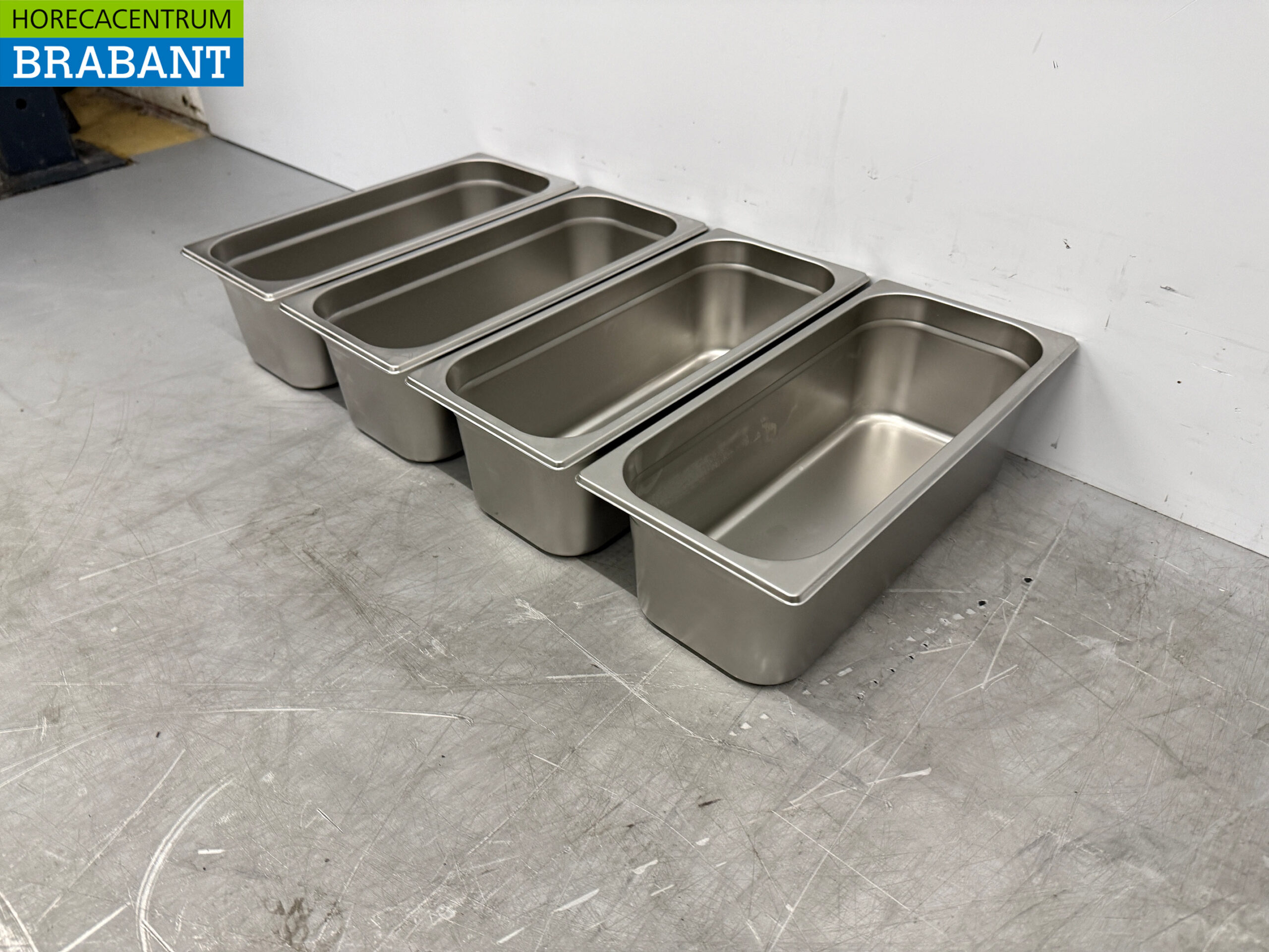 RVS ijsbakken 5 liter set van 4 stuks Horeca - Afbeelding 2
