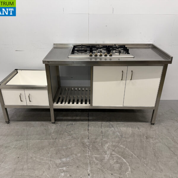 RVS Werkkast Kast met 4 Deuren 196,5 x 70 x 89 cm GAS Horeca