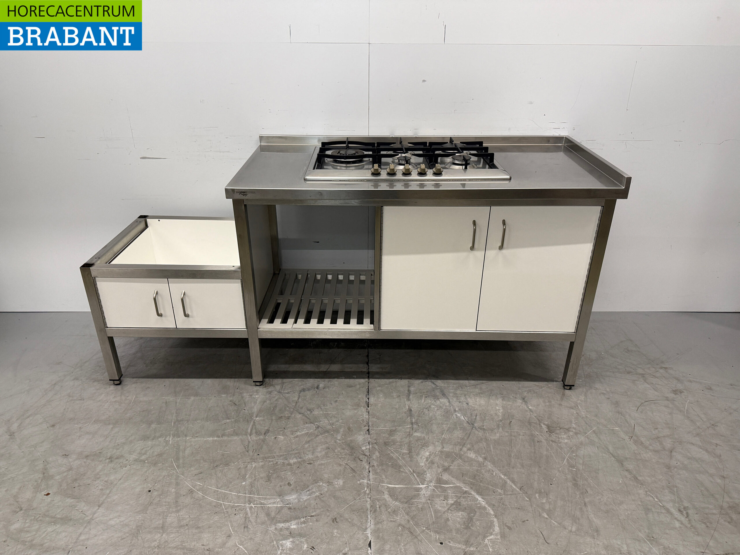 RVS Werkkast Kast met 4 Deuren 196,5 x 70 x 89 cm GAS Horeca