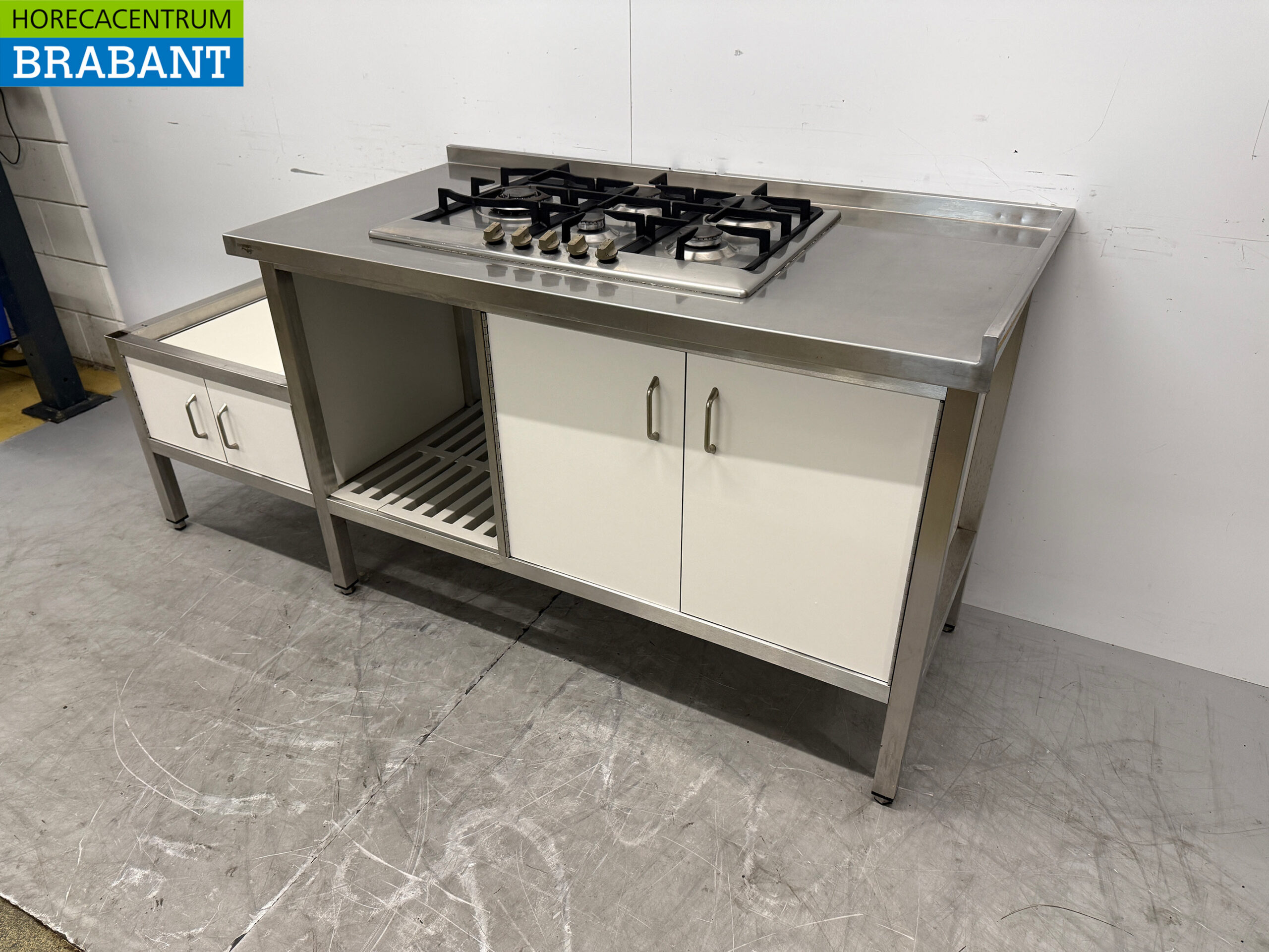 RVS Werkkast Kast met 4 Deuren 196,5 x 70 x 89 cm GAS Horeca - Afbeelding 2