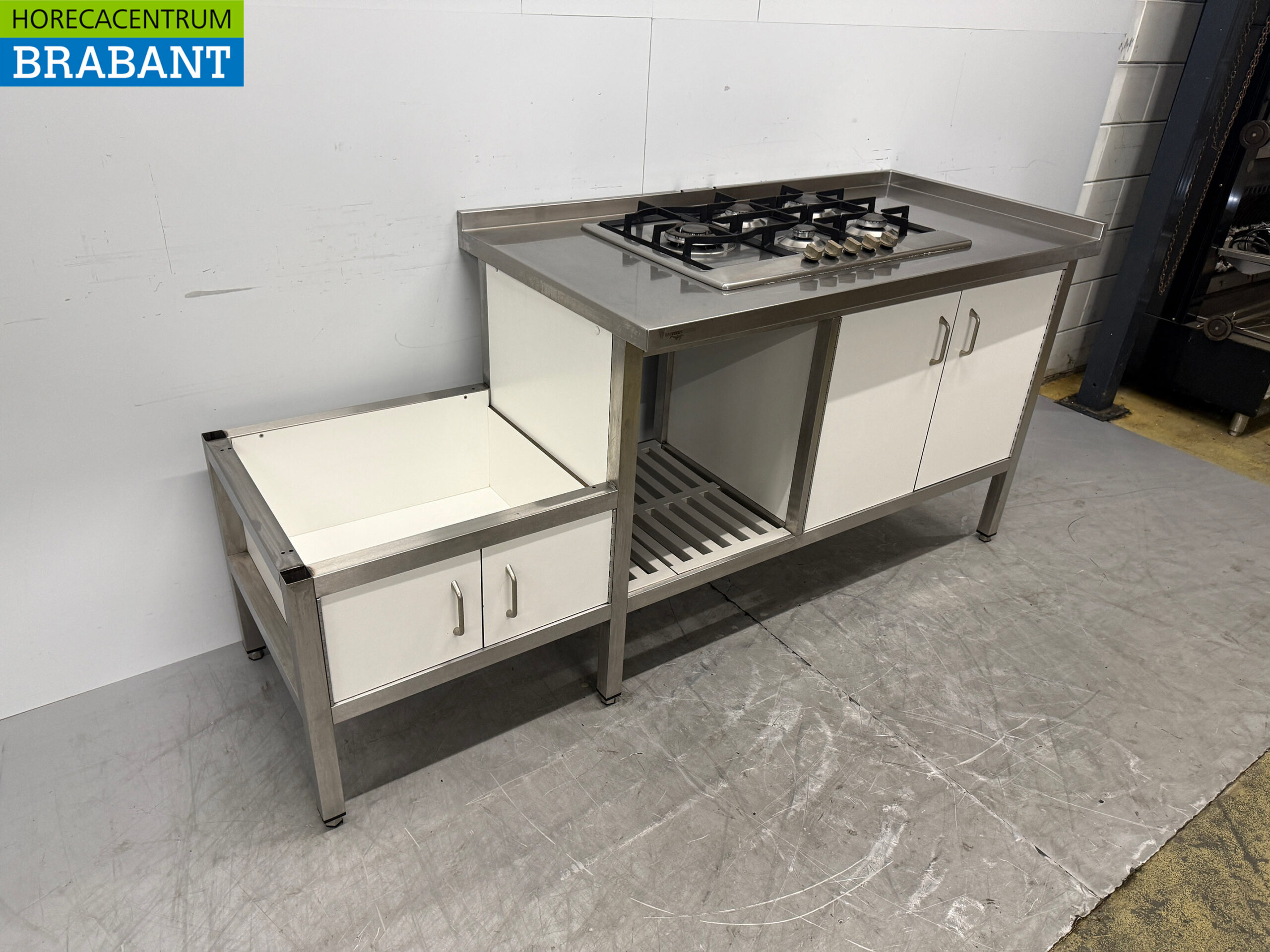 RVS Werkkast Kast met 4 Deuren 196,5 x 70 x 89 cm GAS Horeca - Afbeelding 3