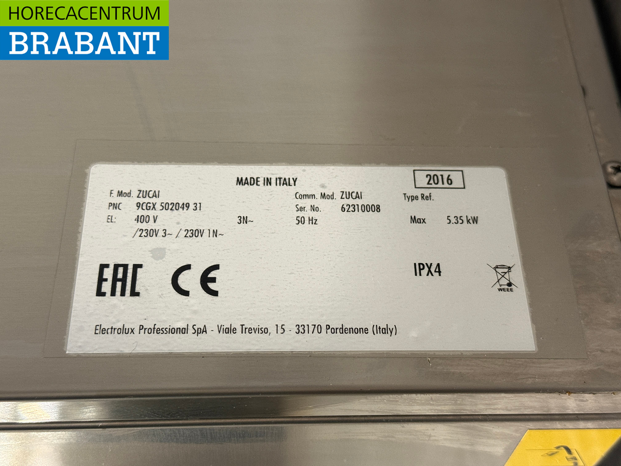 RVS Zanussi Zucai Vaatwasser 400V Horeca - Afbeelding 6