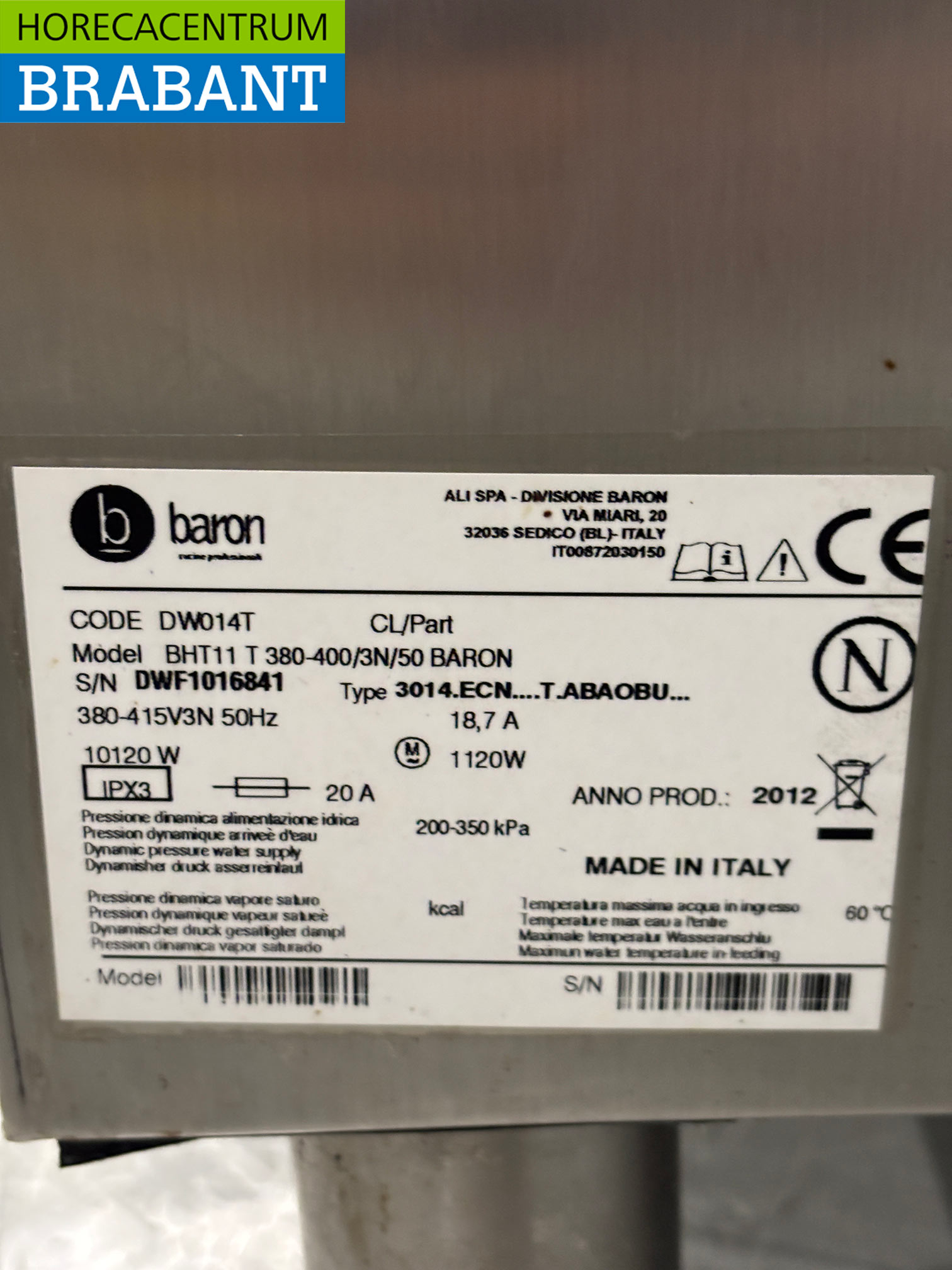 RVS Rhima Baron Doorschuifvaatwasser 400V Horeca - Afbeelding 6