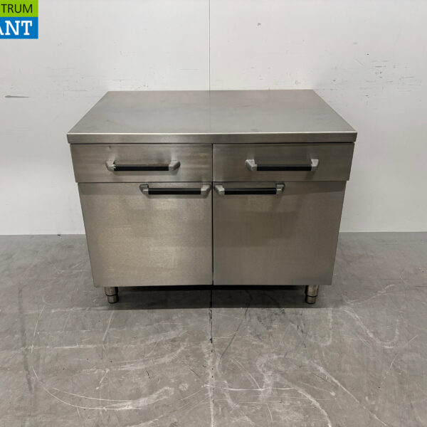 RVS Werkkast Kast 2 Klapdeuren en 2 Laden 105 cm Horeca