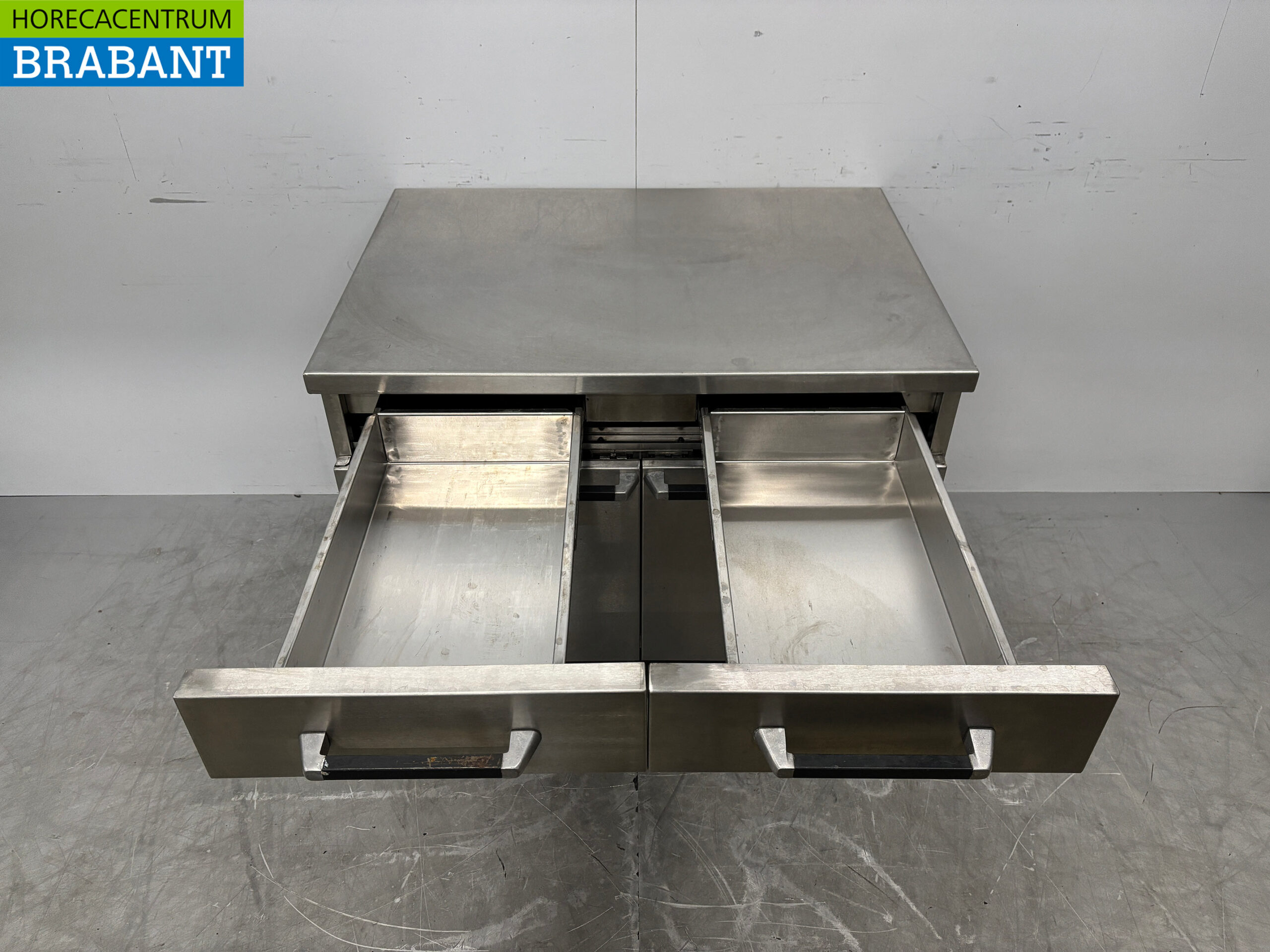 RVS Werkkast Kast 2 Klapdeuren en 2 Laden 105 cm Horeca - Afbeelding 4