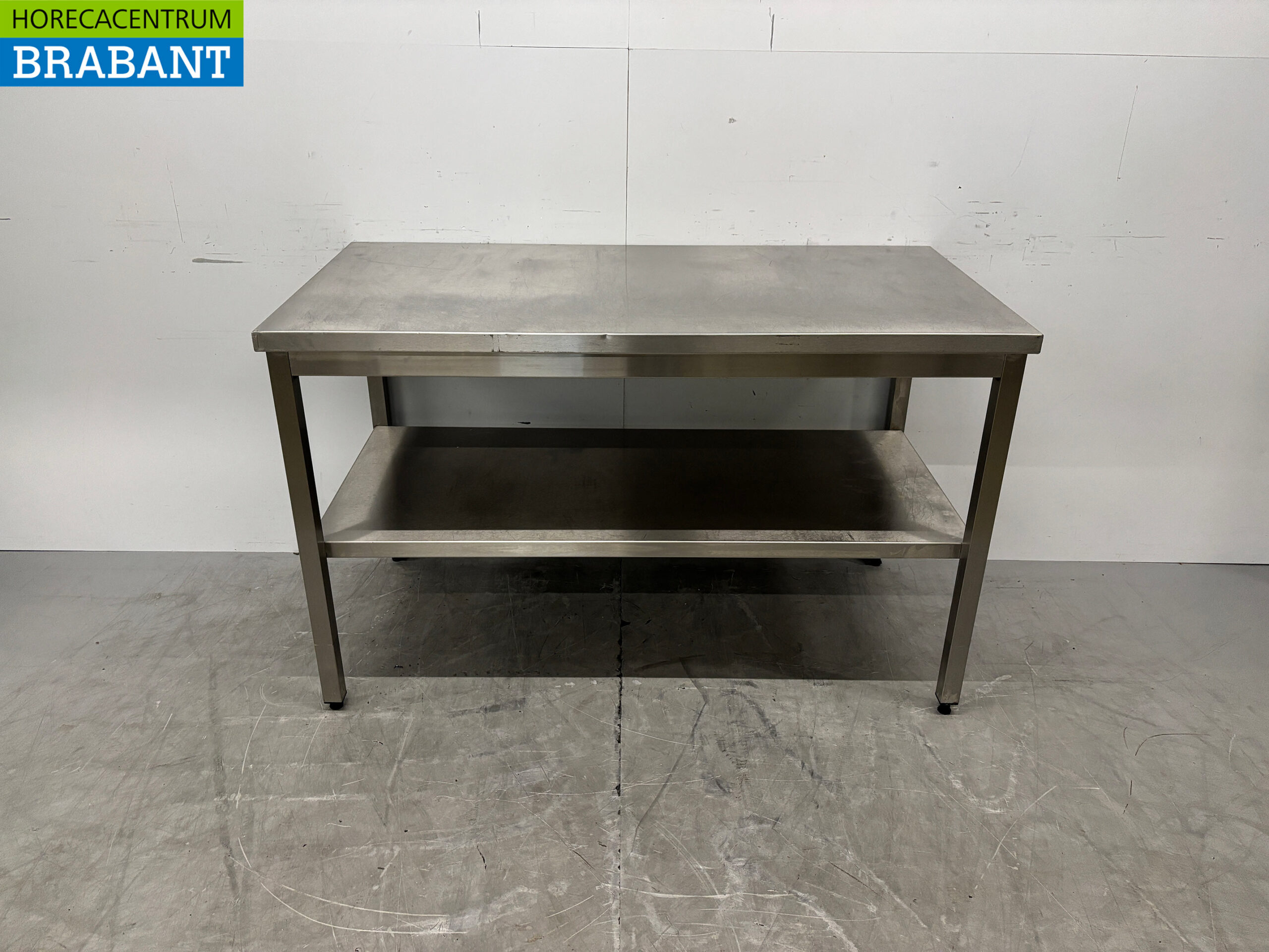 RVS Werktafel met onderschap 140 x 70 x 87,5 cm Horeca