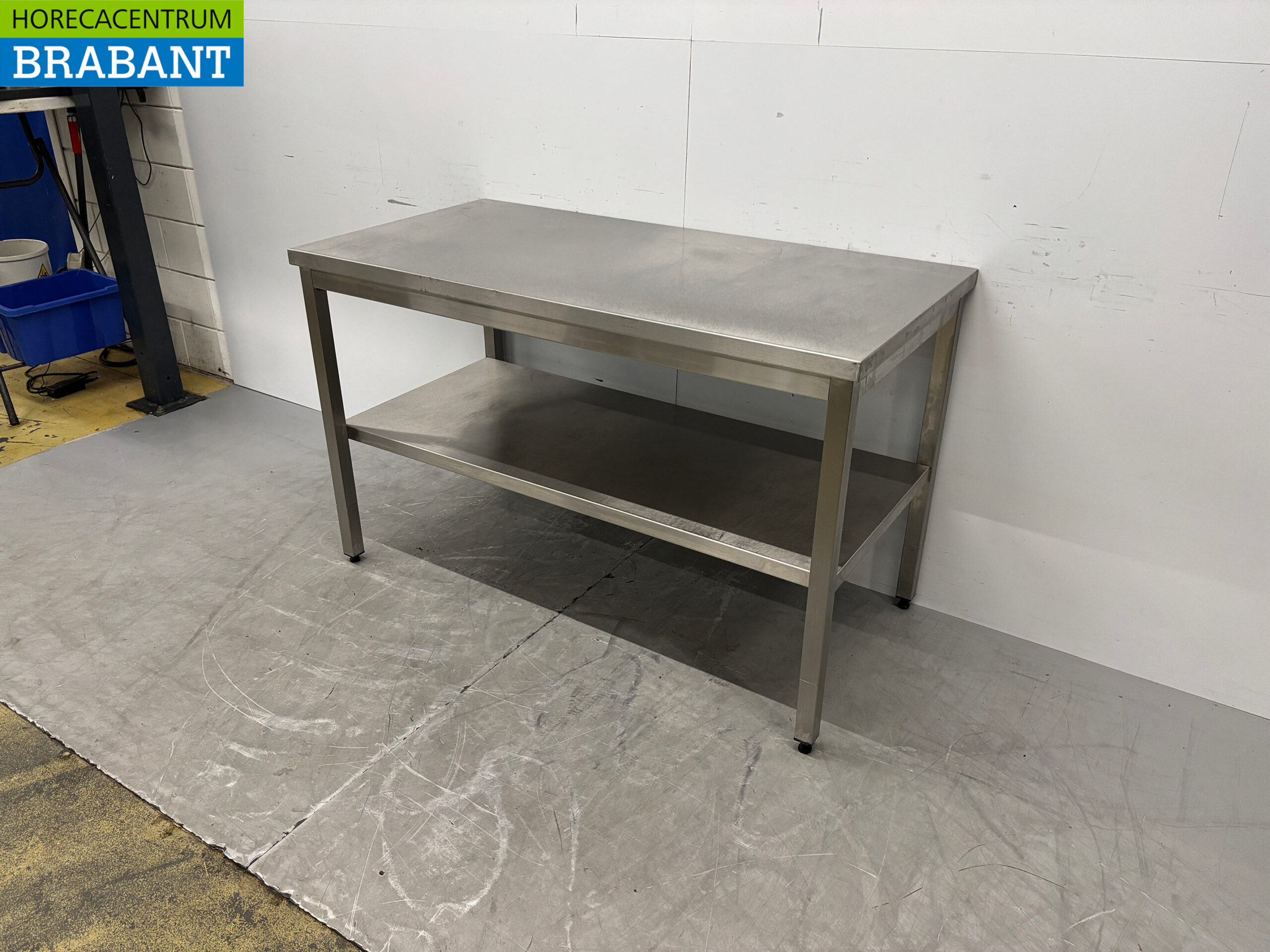 RVS Werktafel met onderschap 140 x 70 x 87,5 cm Horeca - Afbeelding 2