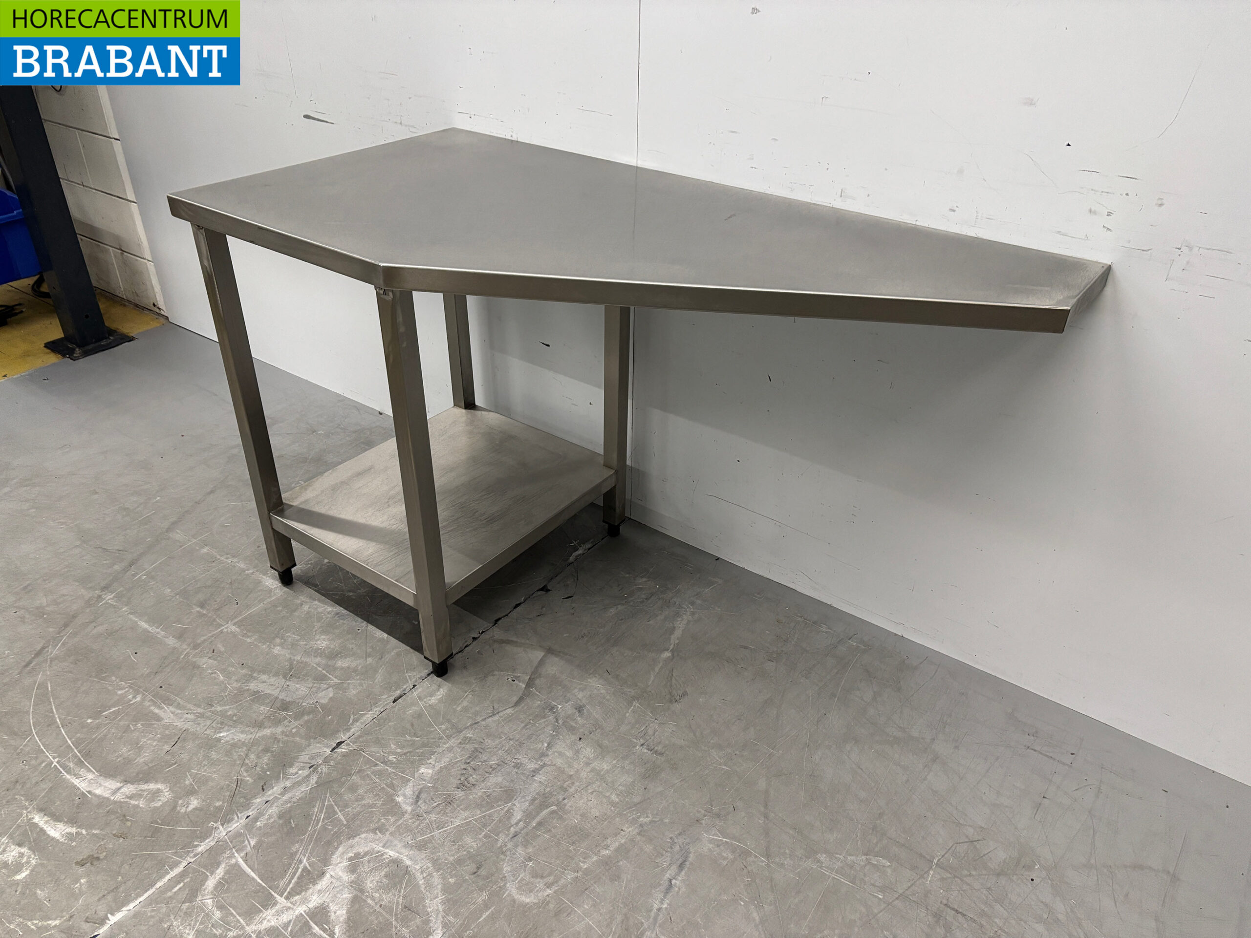 RVS Werktafel met opnderschap 139 x 70 x 86,5 cm Horeca - Afbeelding 2