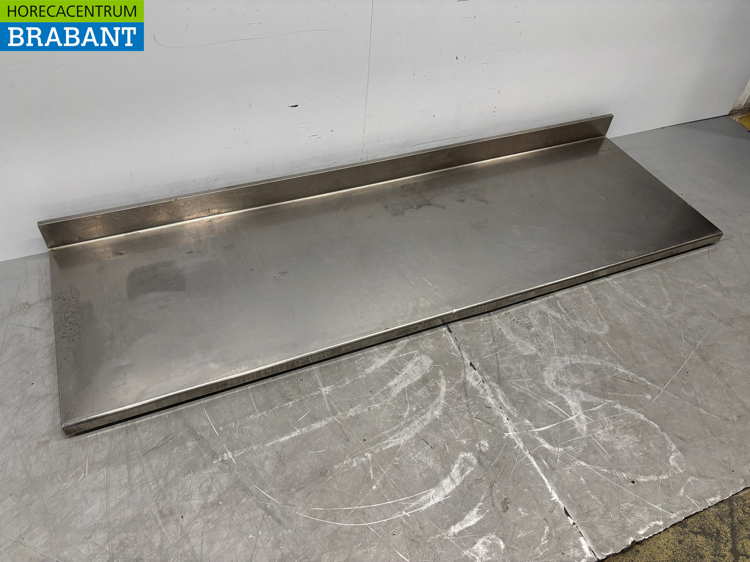 RVS Werkblad Blad met opstaande rand 226 x 70 cm Horeca - Afbeelding 3