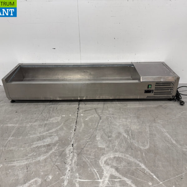 RVS Kovu Opzetvitrine Opzet koelvitrine saladiere 5 x 1/3 en 1 x 1/2 GN 150 cm Horeca