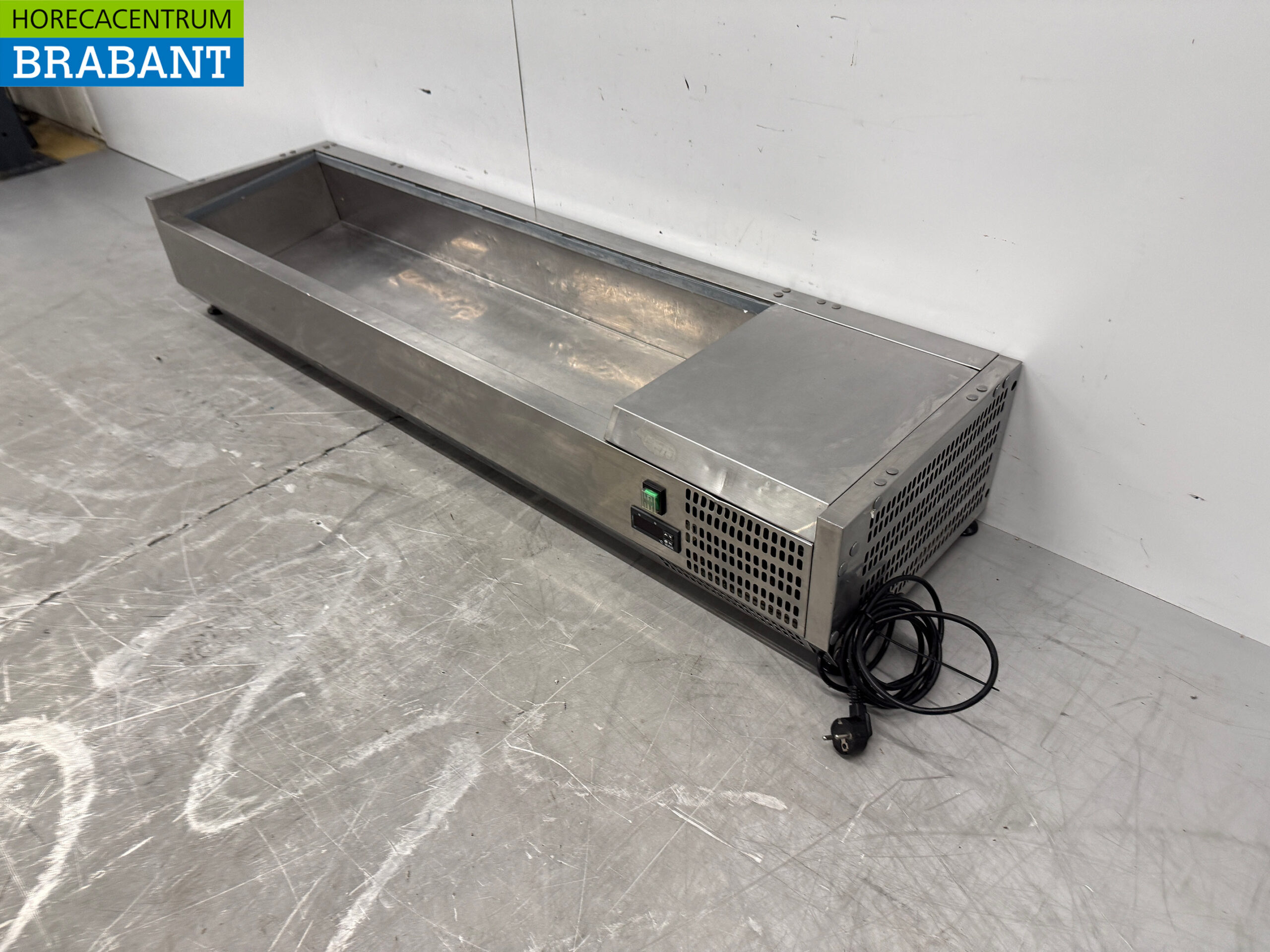 RVS Kovu Opzetvitrine Opzet koelvitrine saladiere 5 x 1/3 en 1 x 1/2 GN 150 cm Horeca - Afbeelding 2