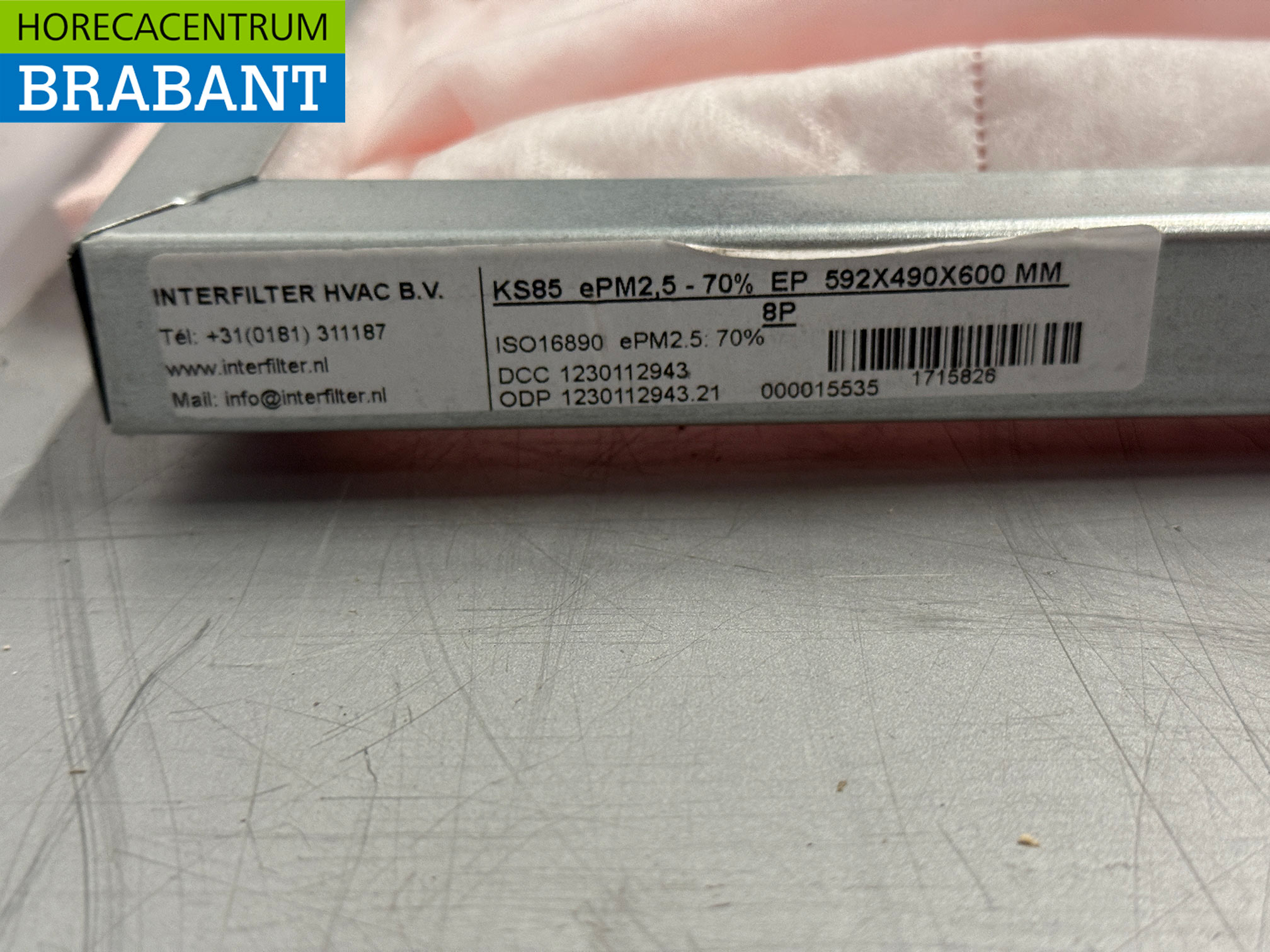 Interfilter KS85 Zakkenfilter Filter 592 x 490 x 600 mm Horeca - Afbeelding 3