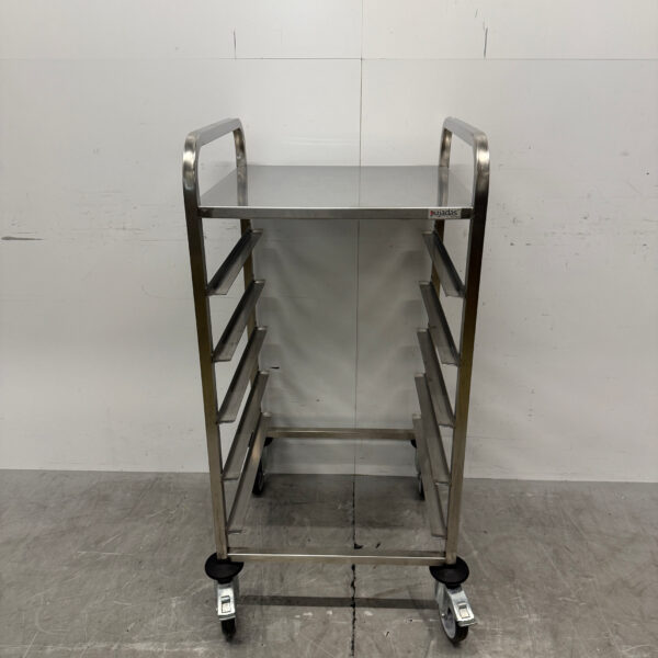HCB RVS Regaalwagen voor 5 waskratten waskorven 50 x 50 cm Horeca