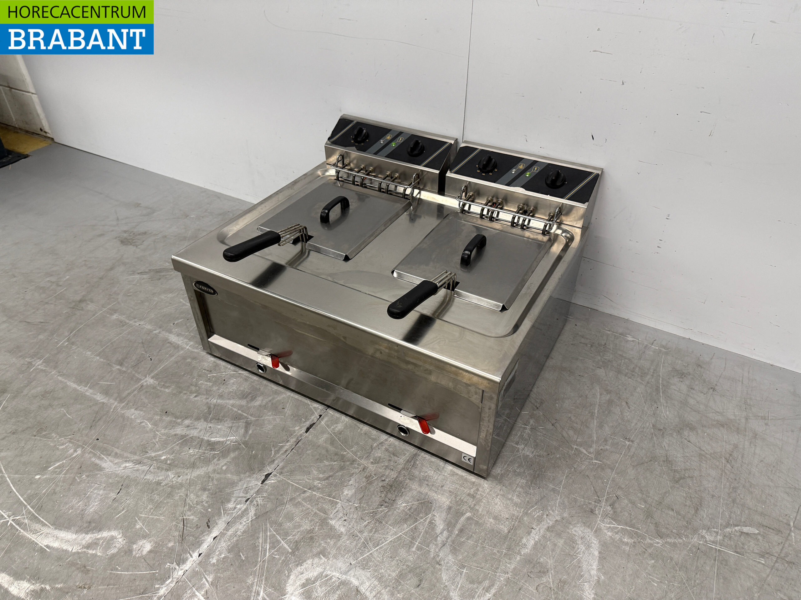 RVS Forved Dubbele Friteuse 2 x 12 liter 2 x 400V Horeca - Afbeelding 2