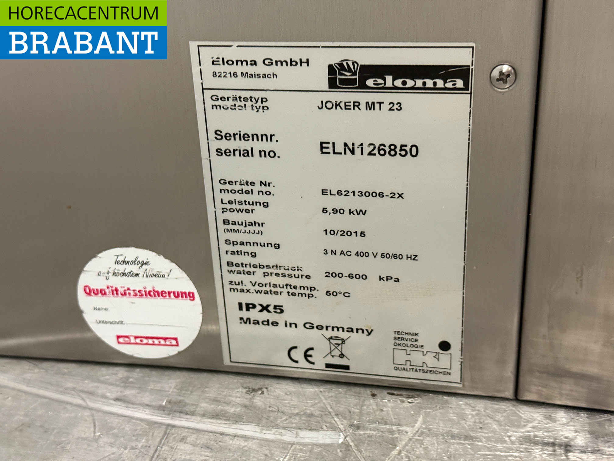RVS Eloma Joker Combisteamer 6 x 2/3 GN 400V Horeca - Afbeelding 8