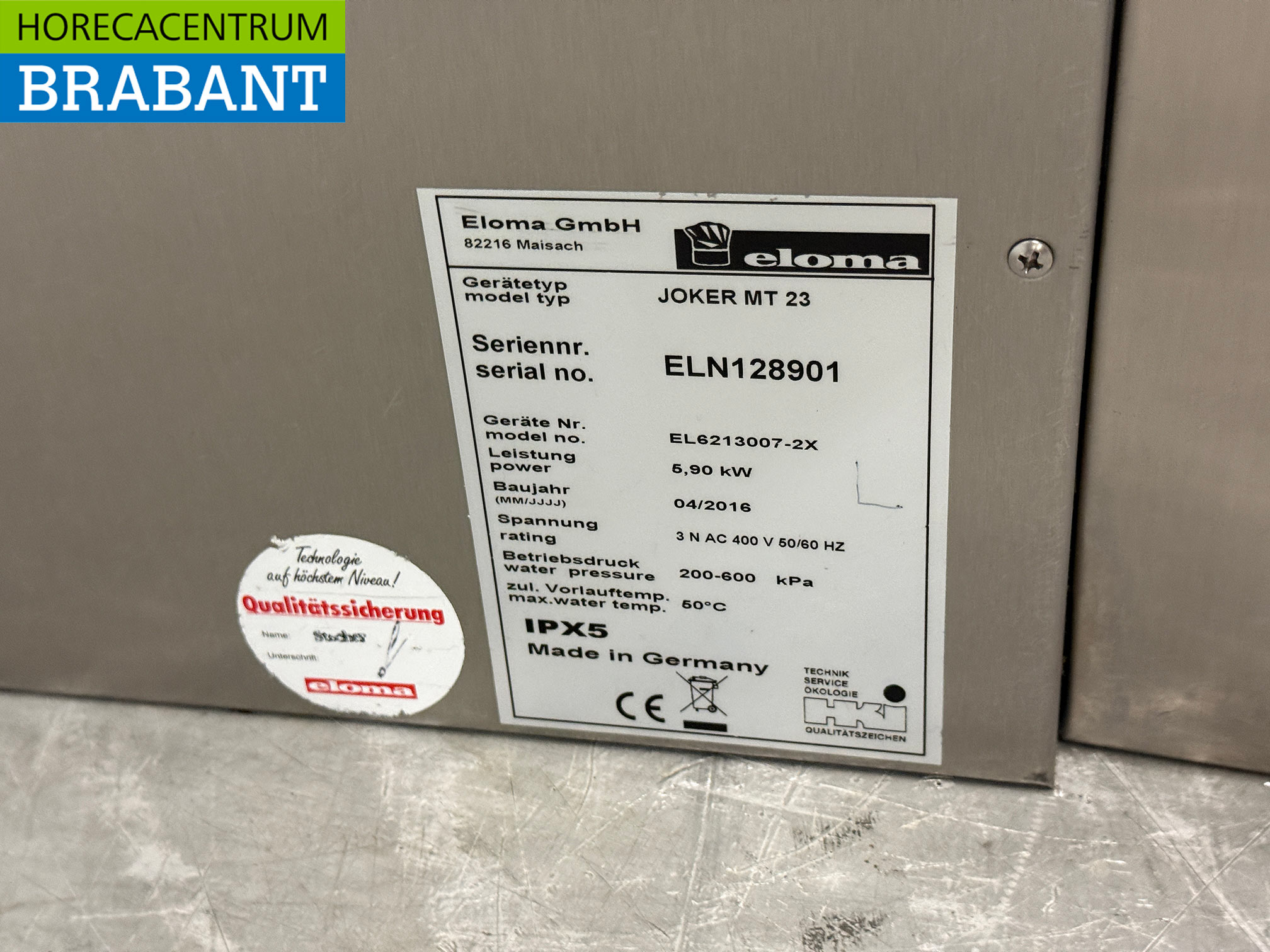 RVS Eloma Joker Combisteamer 6 x 2/3 GN 400V Horeca - Afbeelding 8