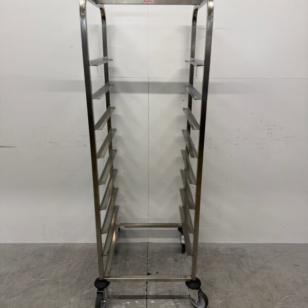 HCB RVS Regaalwagen voor 9 waskratten waskorven 50 x 50 cm Horeca