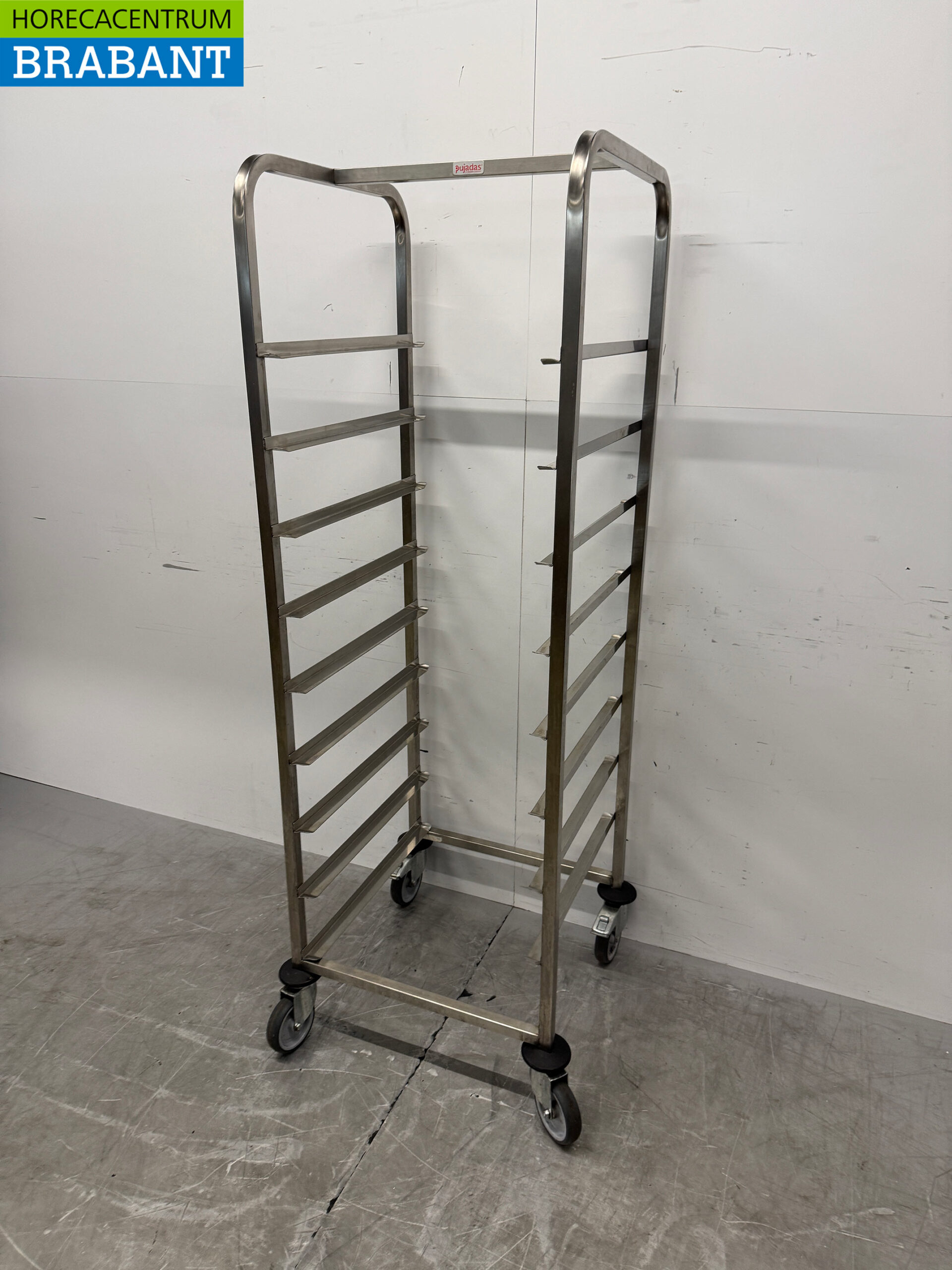 HCB RVS Regaalwagen voor 9 waskratten waskorven 50 x 50 cm Horeca - Afbeelding 2