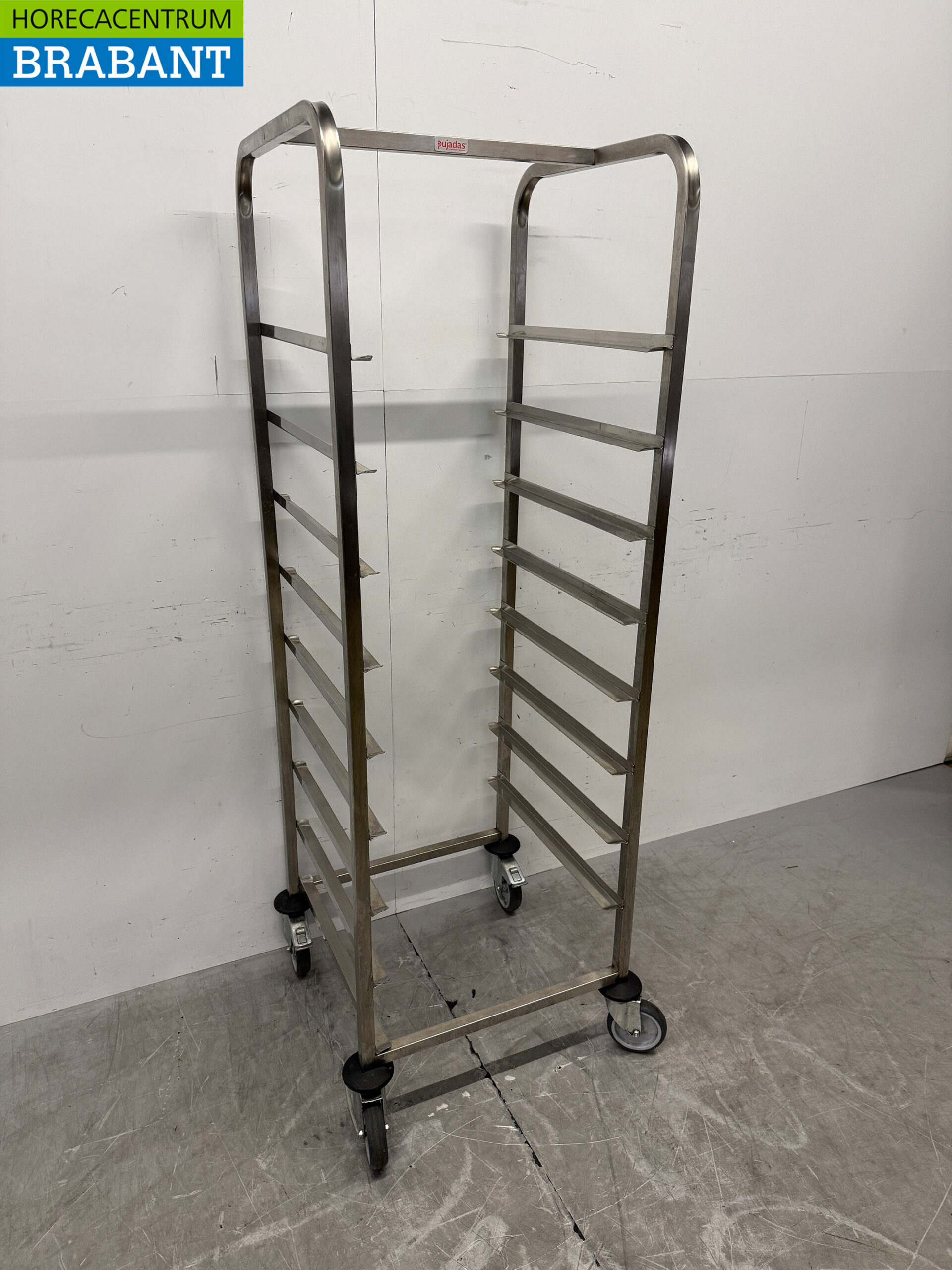 HCB RVS Regaalwagen voor 9 waskratten waskorven 50 x 50 cm Horeca - Afbeelding 3