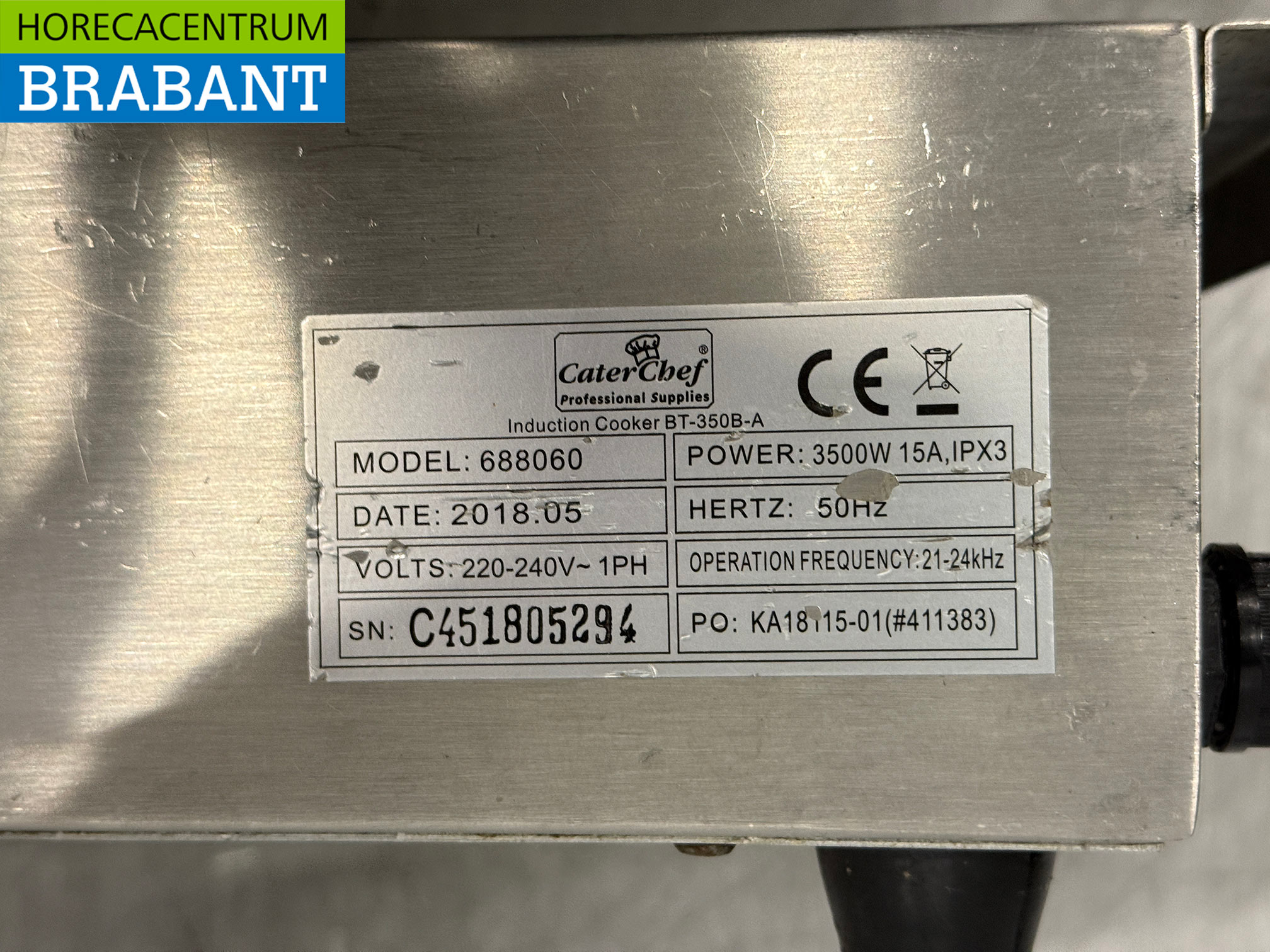 RVS Caterchef Inductie fornuis kookplaat 3,5 kW 230V Horeca - Afbeelding 5