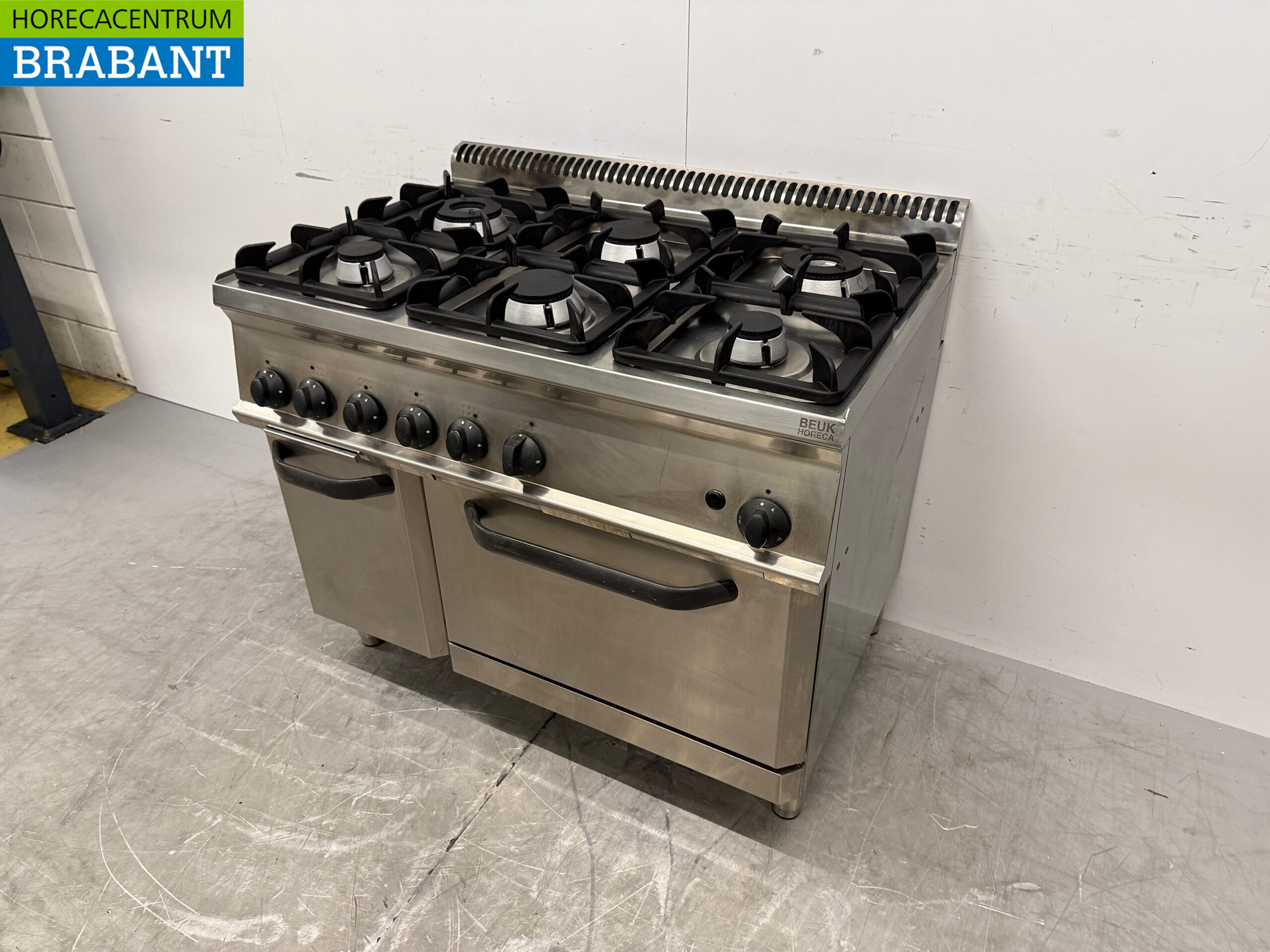RVS Tecnoinox 6 Pits Gasfornuis met oven 4 x 2/1 GN 105 cm GAS Horeca - Afbeelding 2