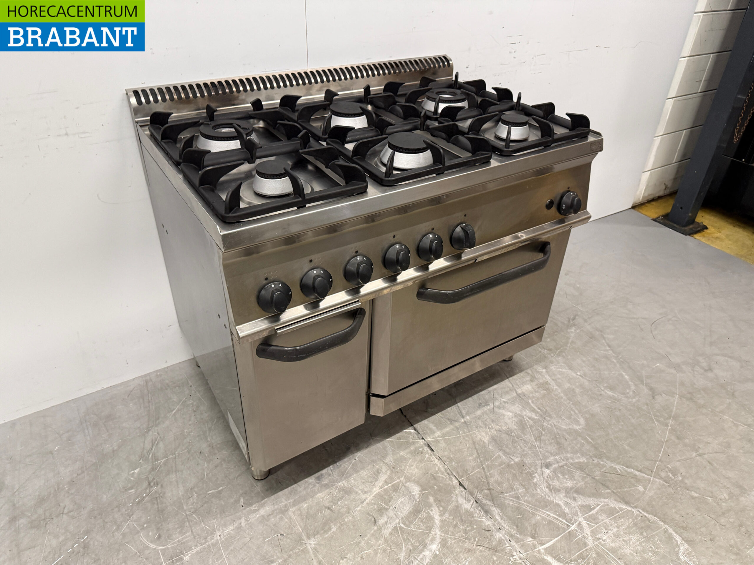 RVS Tecnoinox 6 Pits Gasfornuis met oven 4 x 2/1 GN 105 cm GAS Horeca - Afbeelding 3