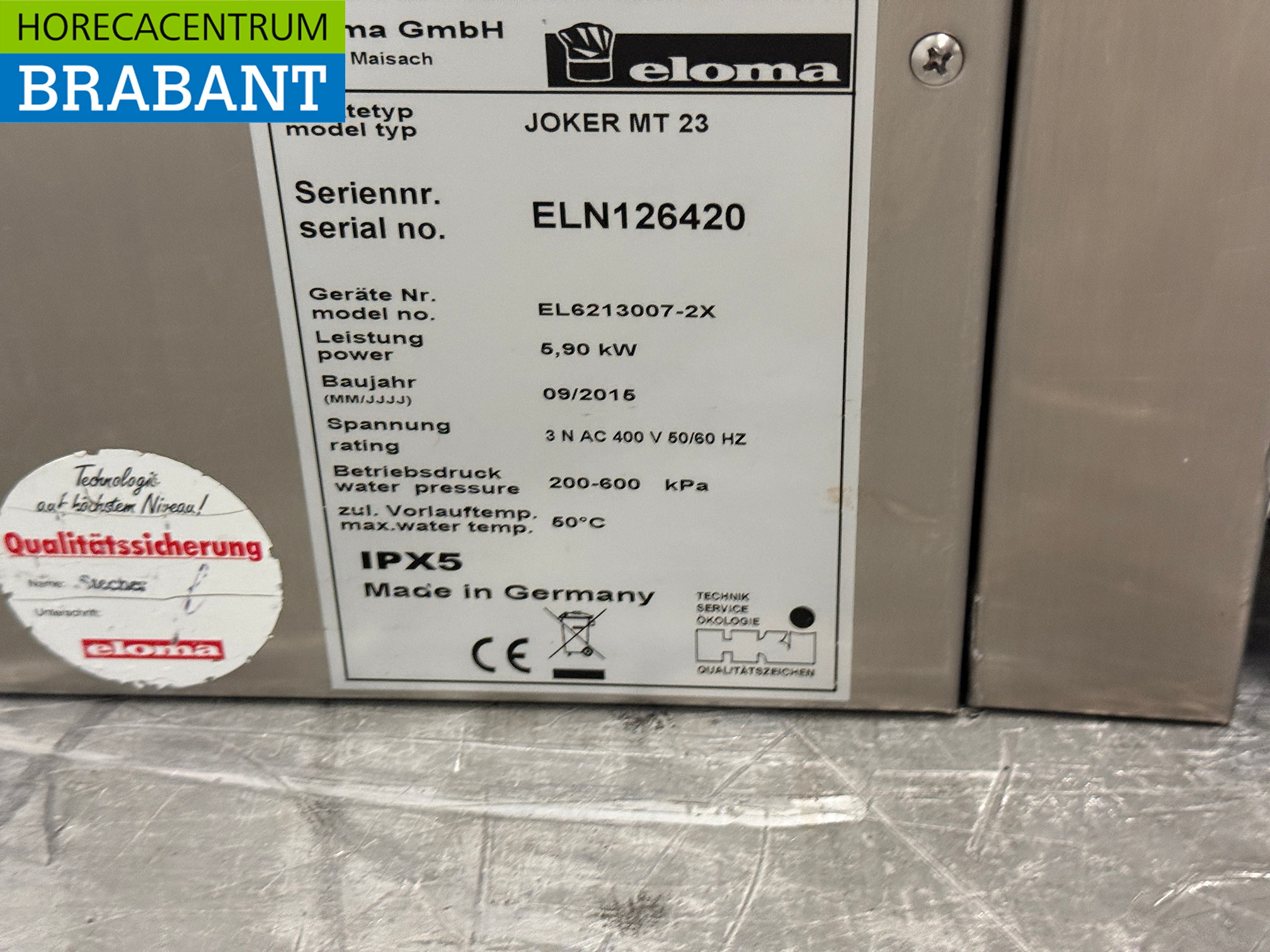 RVS Eloma Joker Combisteamer 6 x 2/3 GN 400V Horeca - Afbeelding 8