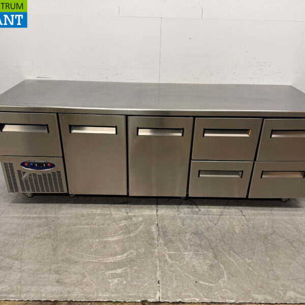 RVS Everlasting Koelwerkbank 2 deuren en 5 laden 228,5 cm 230V Horeca