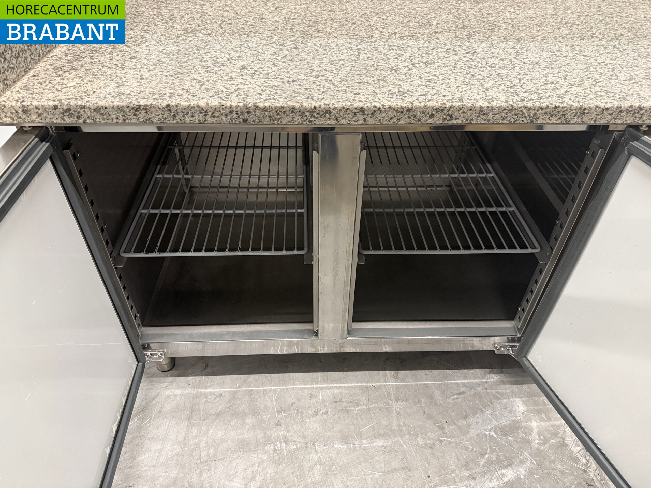 RVS Pelican Pizzawerkbank Koelwerkbank 3 Deuren 201,5 cm 230V Horeca - Afbeelding 5