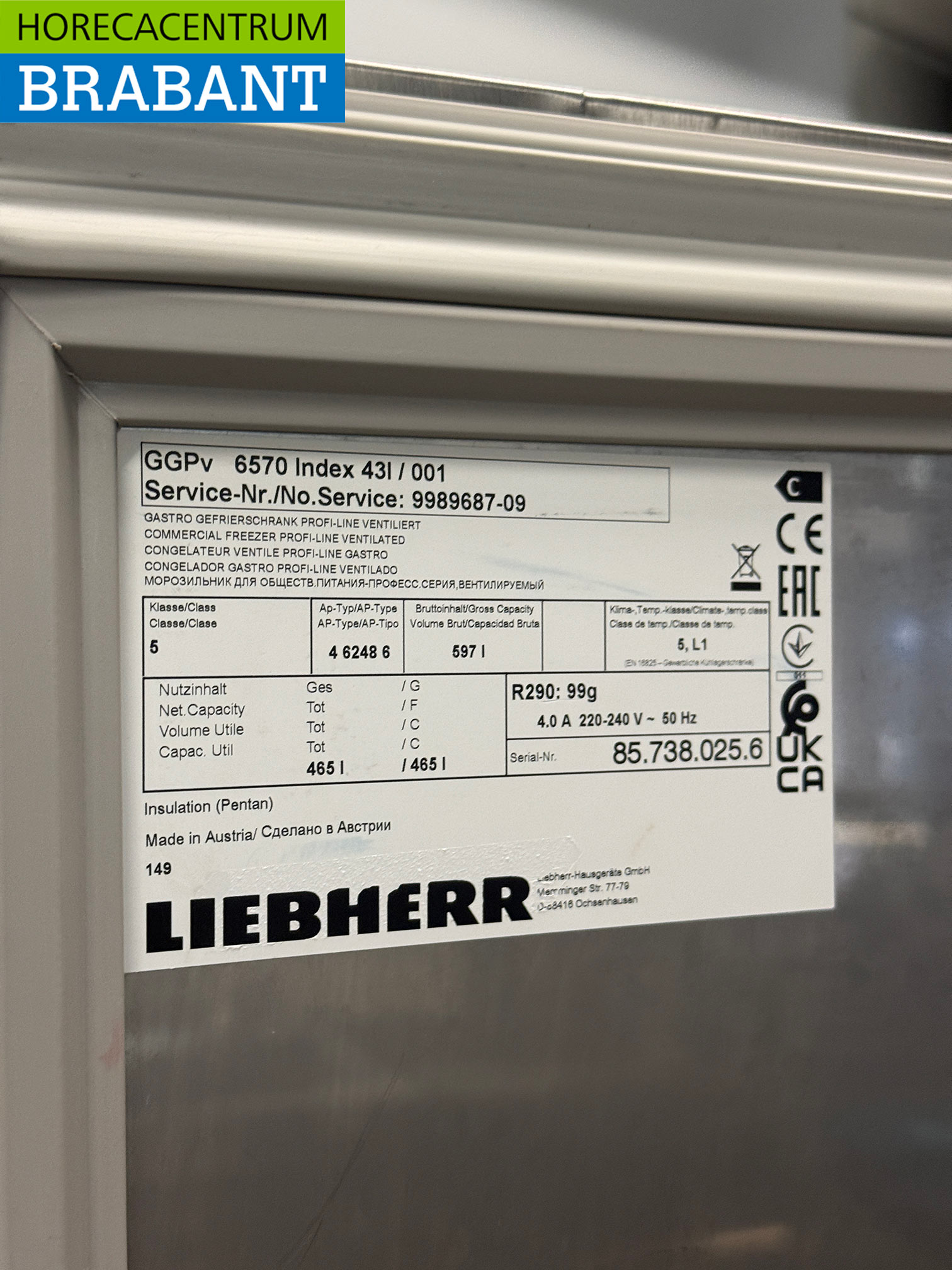 RVS Liebherr Verrijdbare Vriezer 597 liter 230V Horeca - Afbeelding 5