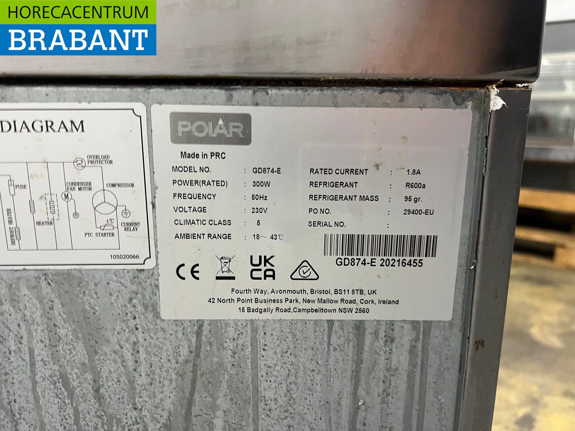 RVS Polar Verrijdbare Koelwerkbank 2 deuren en 2 laden 179,5 cm 230V Horeca - Afbeelding 6