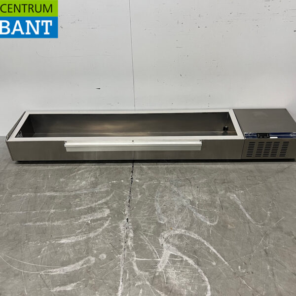 RVS Rubbens Opzetvitrine Opzet koelvitrine saladière 9 x 1/3 GN 198 cm Horeca