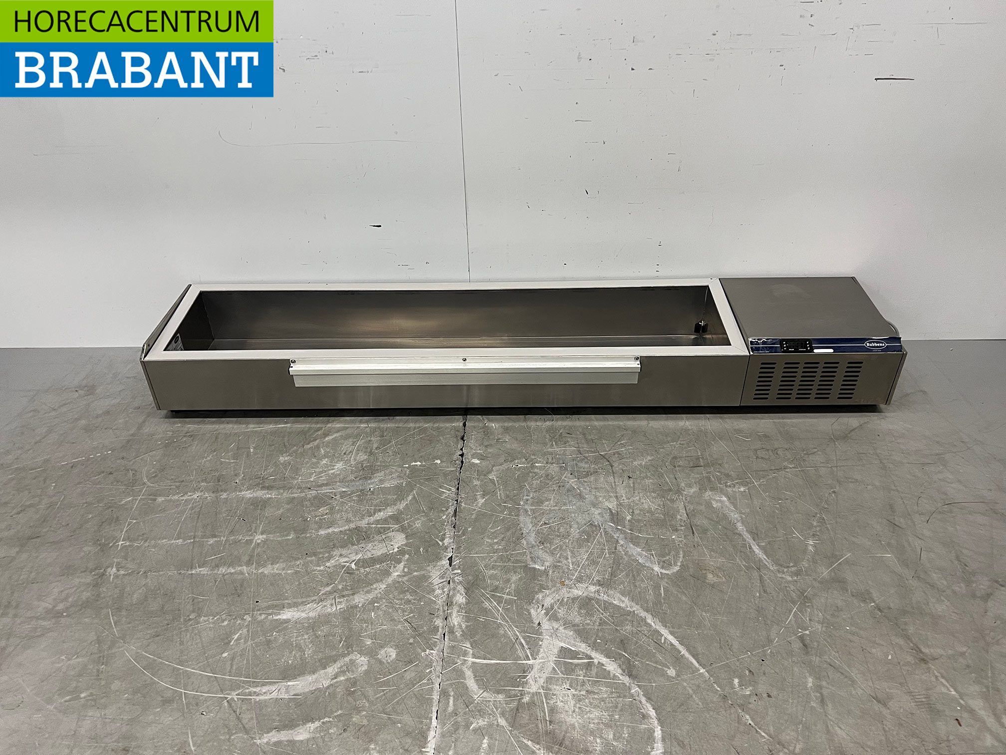 RVS Rubbens Opzetvitrine Opzet koelvitrine saladière 9 x 1/3 GN 198 cm Horeca