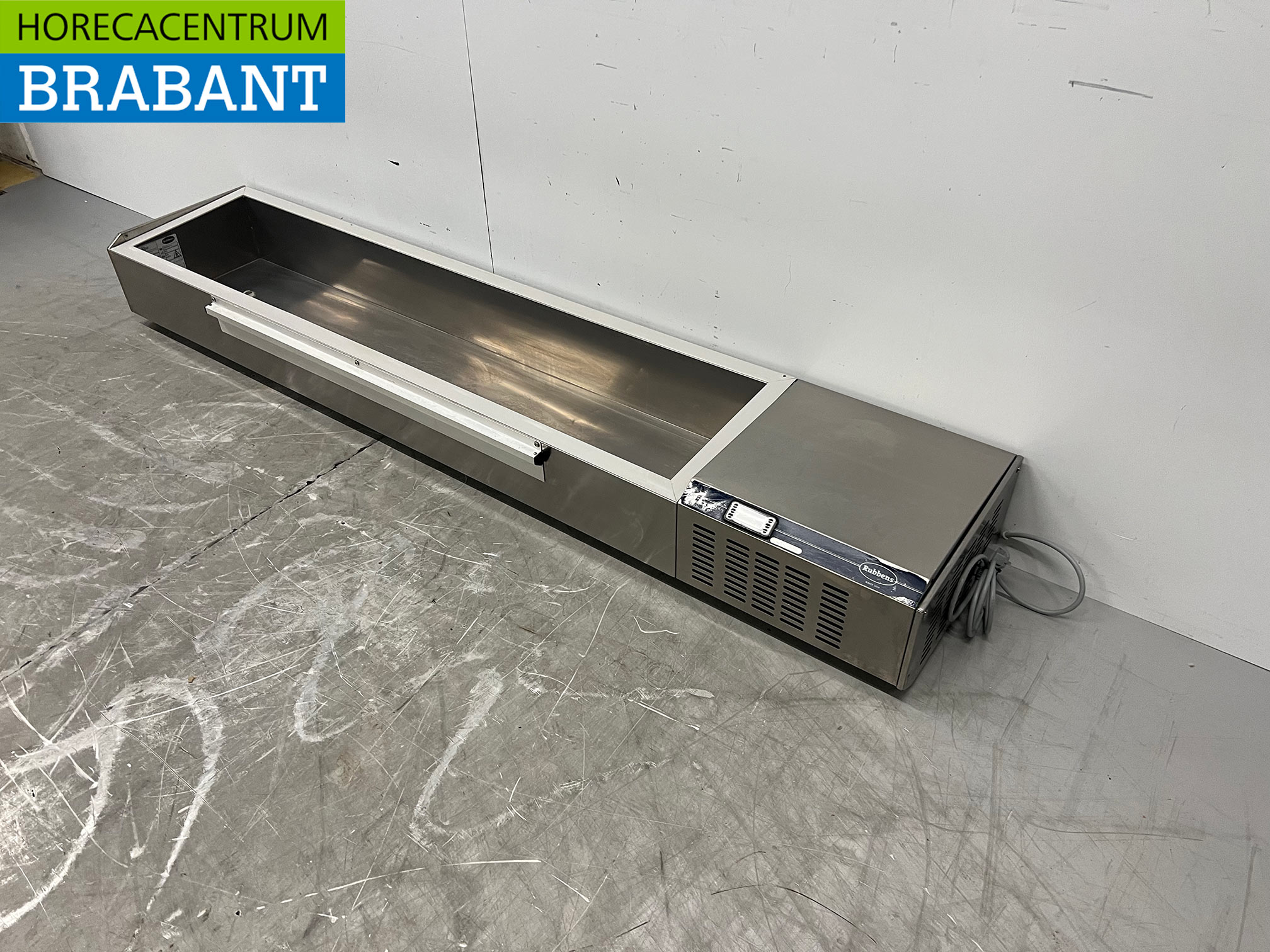 RVS Rubbens Opzetvitrine Opzet koelvitrine saladière 9 x 1/3 GN 198 cm Horeca - Afbeelding 2