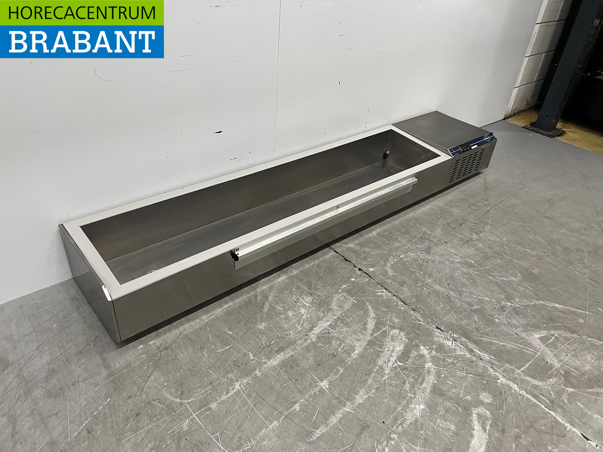 RVS Rubbens Opzetvitrine Opzet koelvitrine saladière 9 x 1/3 GN 198 cm Horeca - Afbeelding 3