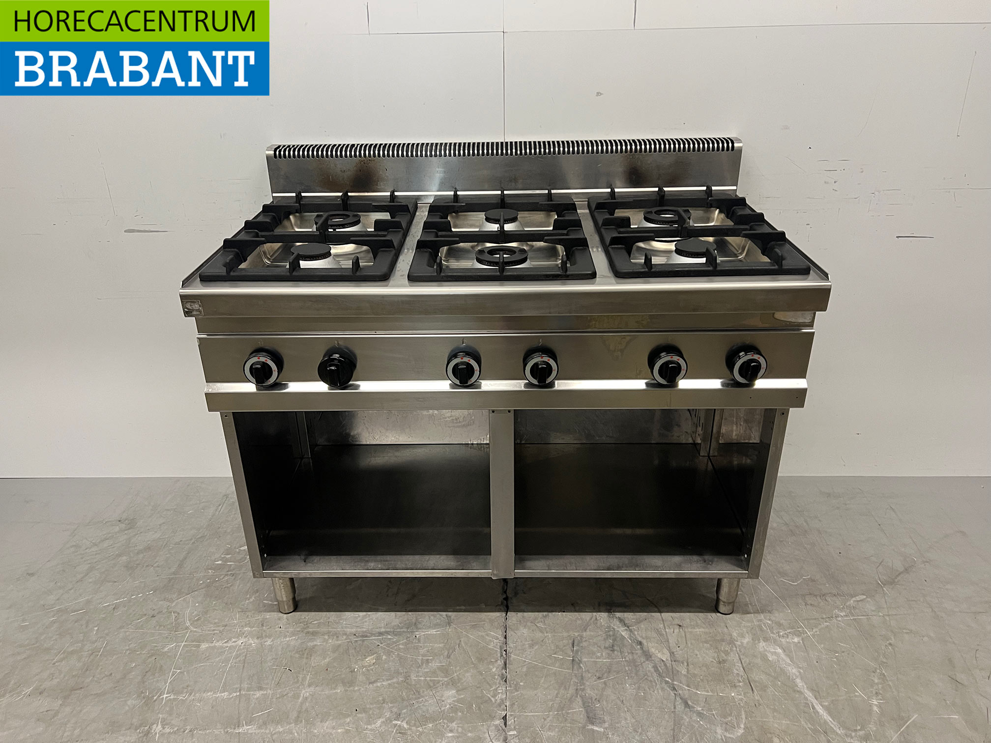 RVS Berto's Gasfornuis Fornuis 6 pits 120 cm GAS Horeca