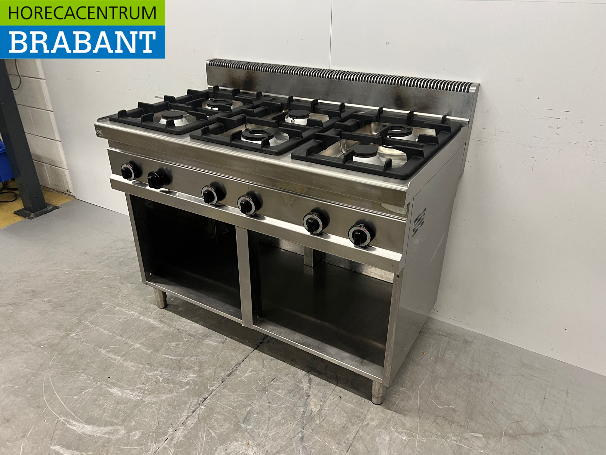 RVS Berto's Gasfornuis Fornuis 6 pits 120 cm GAS Horeca - Afbeelding 2