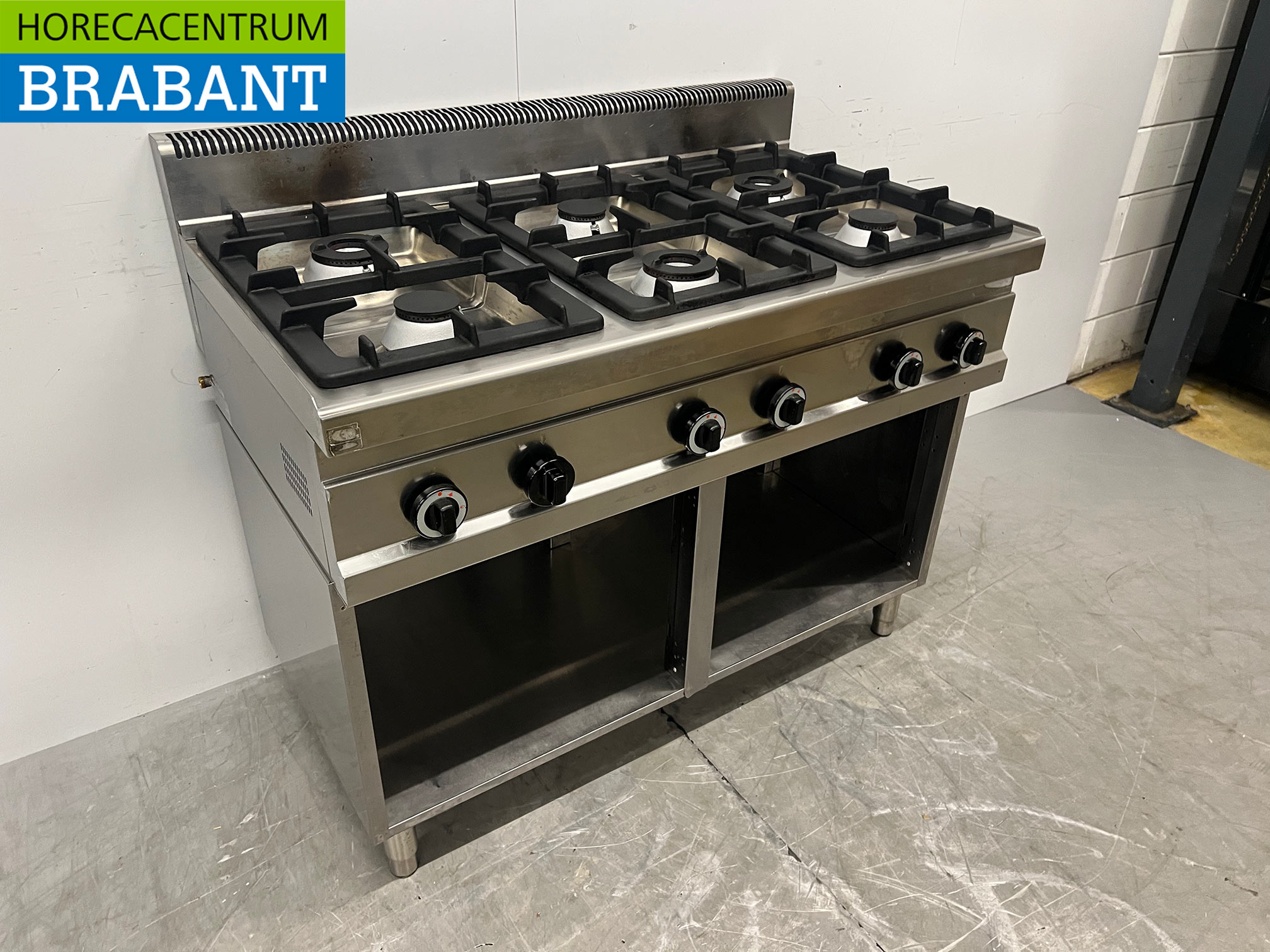 RVS Berto's Gasfornuis Fornuis 6 pits 120 cm GAS Horeca - Afbeelding 3