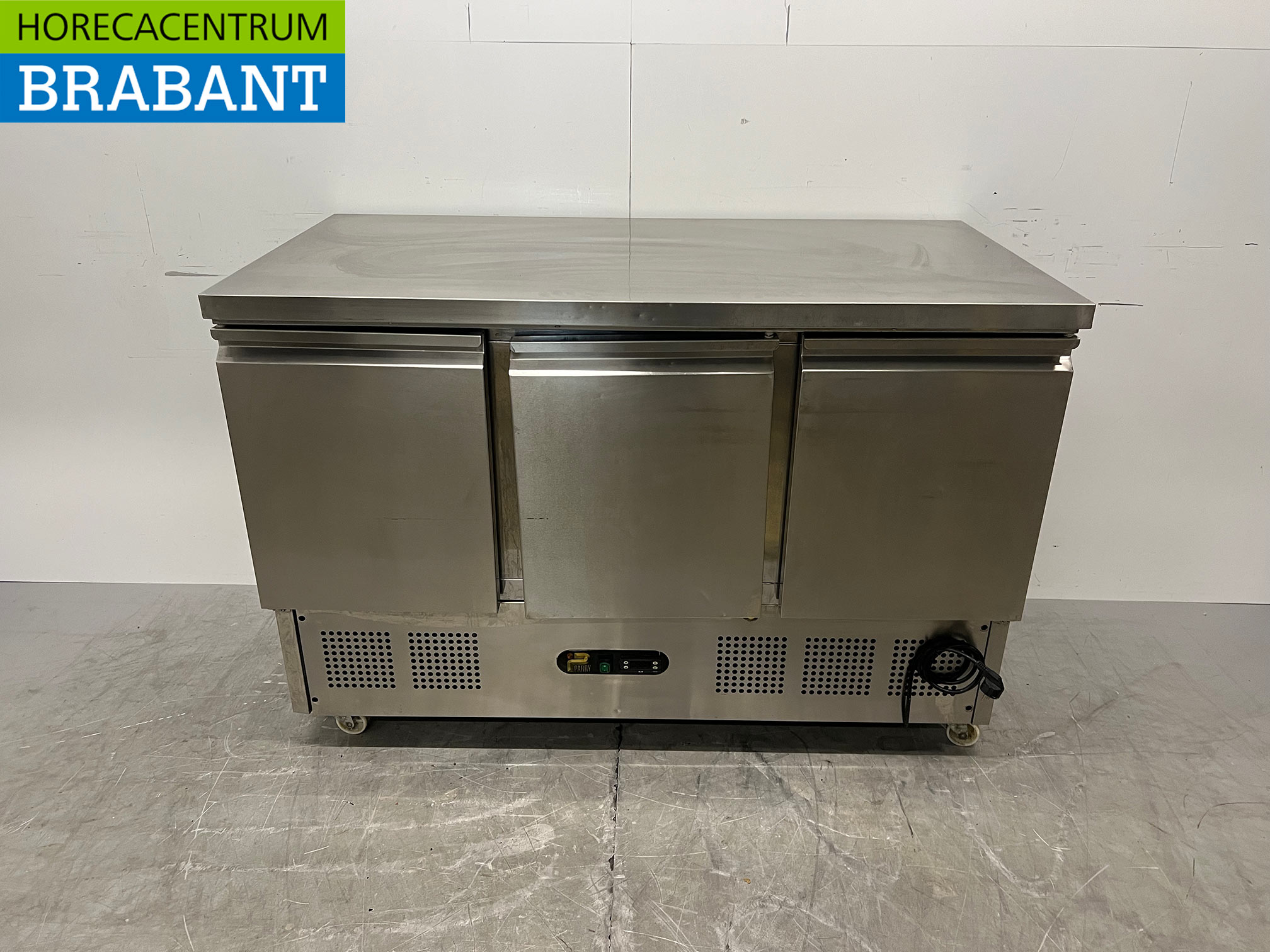 RVS Parry Verrijdbare Koelwerkbank 3 Deuren 137 cm 230V Horeca