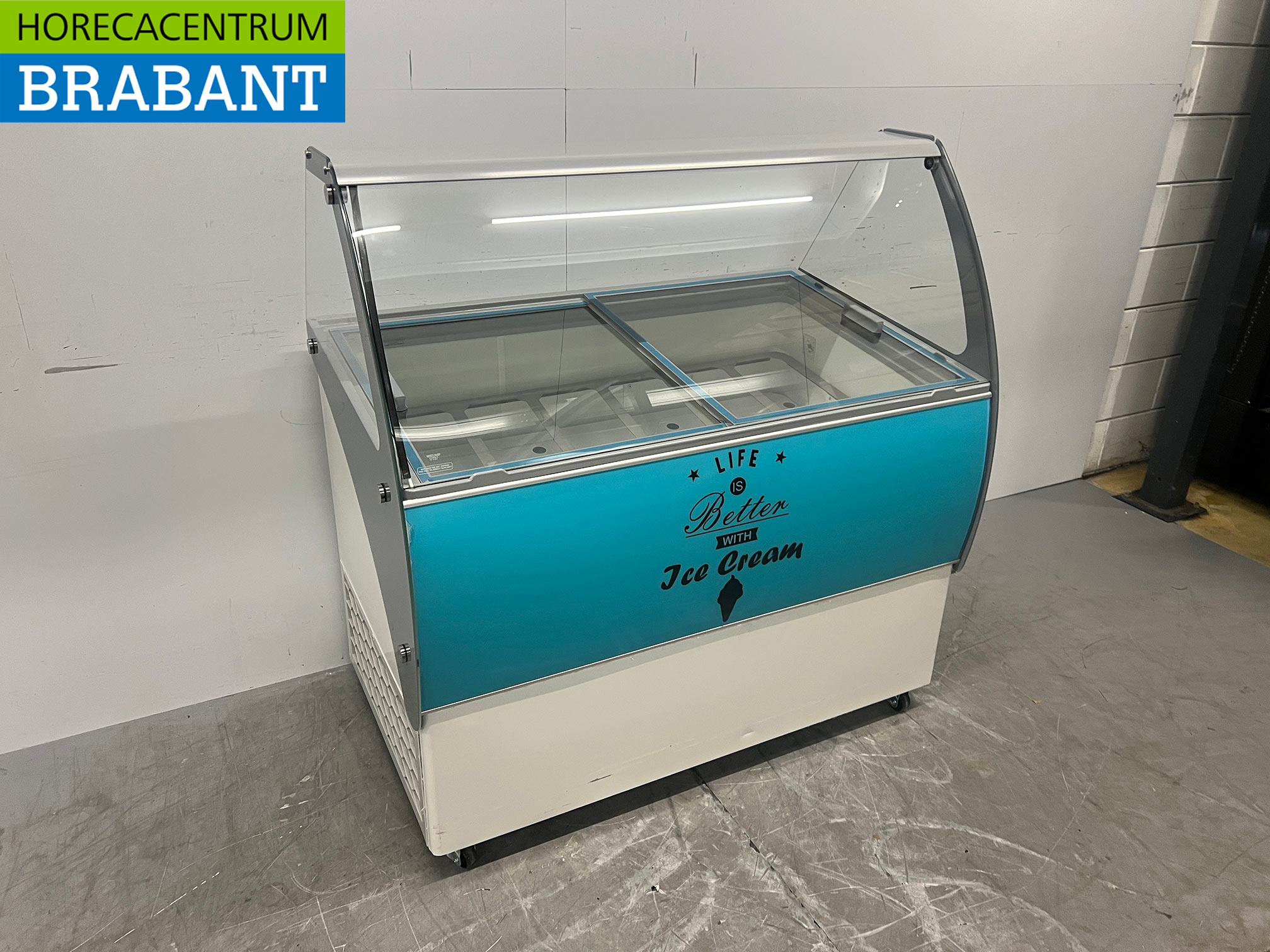 Verrijdbare Combisteel Bali Schepijsvitrine 9 bakken 230V Horeca - Afbeelding 3