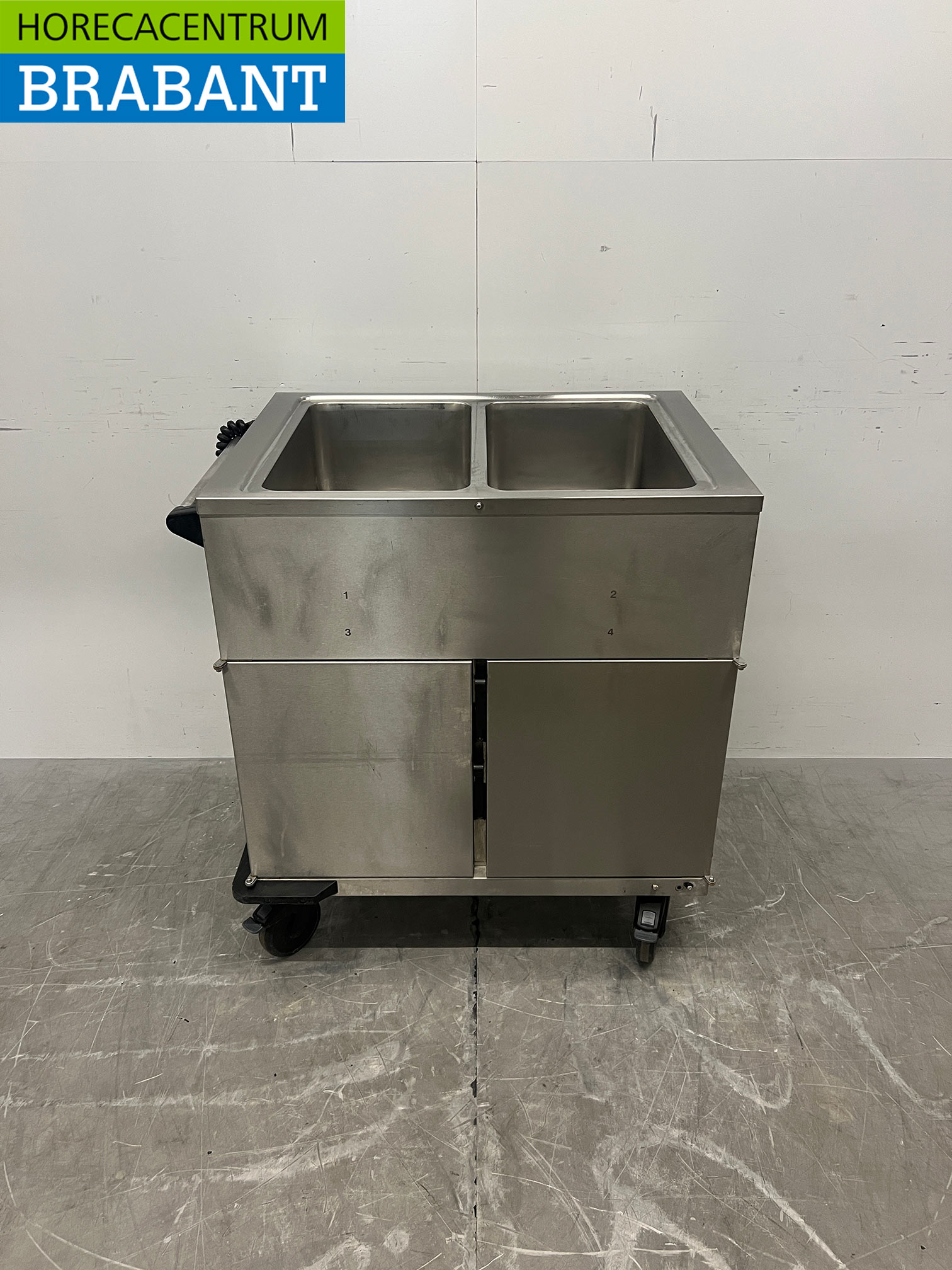 RVS Rieber Verrijdbare Bain-Marie 2 x 1/1 GN met warmhoudkast 230V Horeca