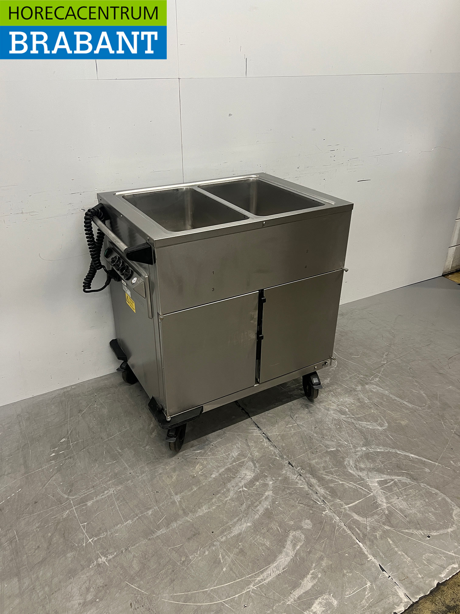 RVS Rieber Verrijdbare Bain-Marie 2 x 1/1 GN met warmhoudkast 230V Horeca - Afbeelding 3