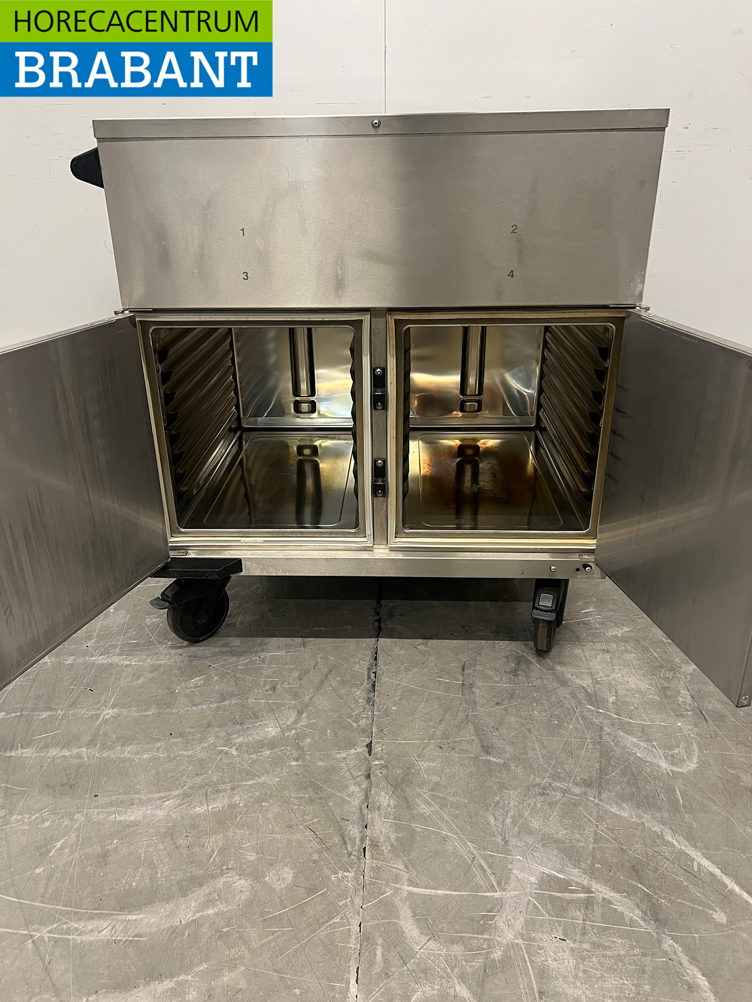 RVS Rieber Verrijdbare Bain-Marie 2 x 1/1 GN met warmhoudkast 230V Horeca - Afbeelding 4