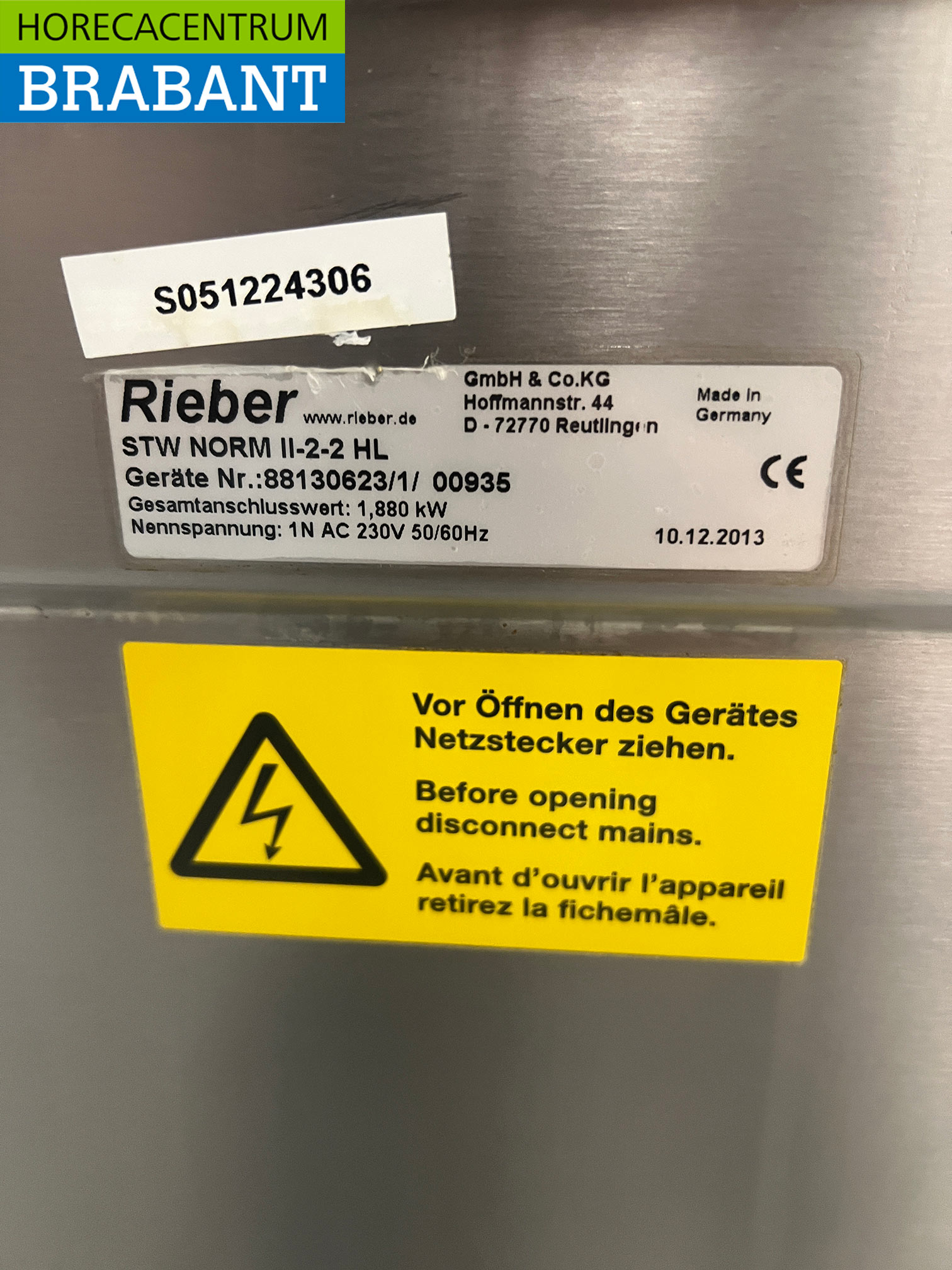 RVS Rieber Verrijdbare Bain-Marie 2 x 1/1 GN met warmhoudkast 230V Horeca - Afbeelding 7