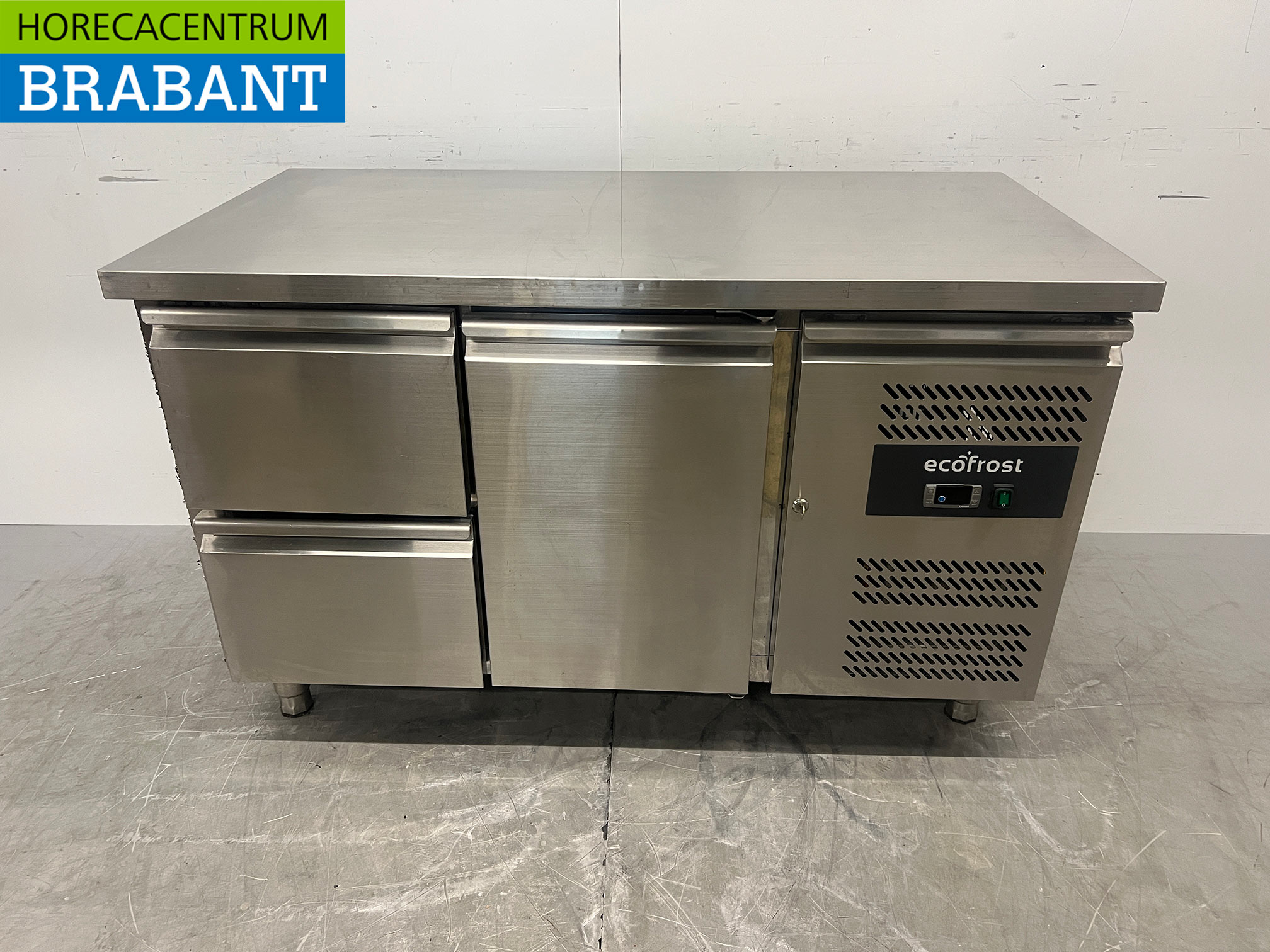 RVS Ecofrost Koelwerkbank 2 Laden en 2 Deuren 136 cm 230V Horeca