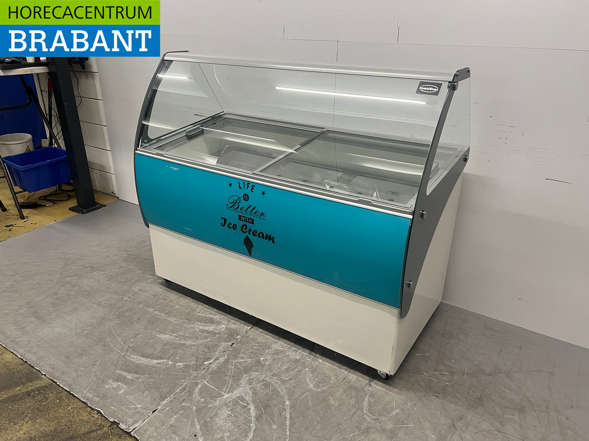 Verrijdbare Combisteel Curacao Schepijsvitrine 10 bakken 230V Horeca - Afbeelding 2